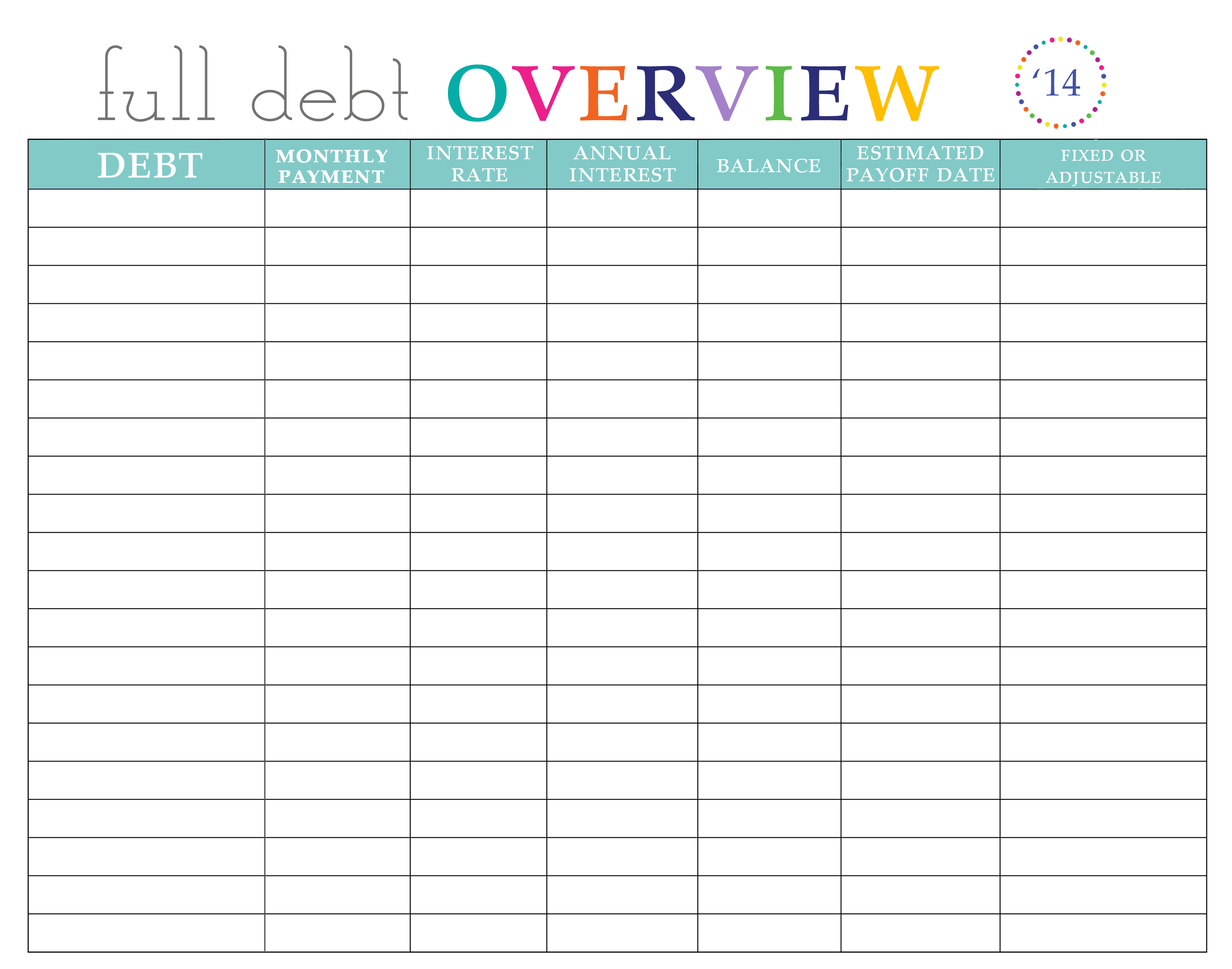 Free Printable Debt Payoff Worksheet Free Printable