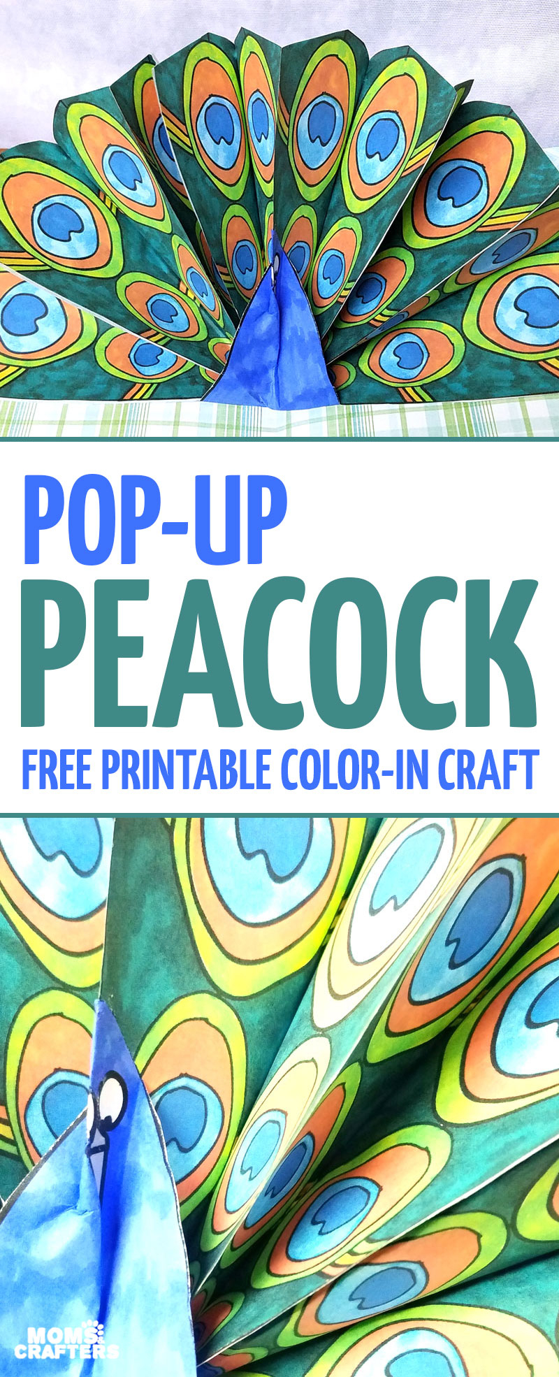 Peacock Craft – Pop Up Paper Peacock With Free Printable Feathers - Free Printable Peacock Pictures