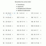 Pemdas Rule Order Of Operations 1 | Math 1 | Pinterest | Order Of   Free Printable Math Worksheets 6Th Grade Order Operations