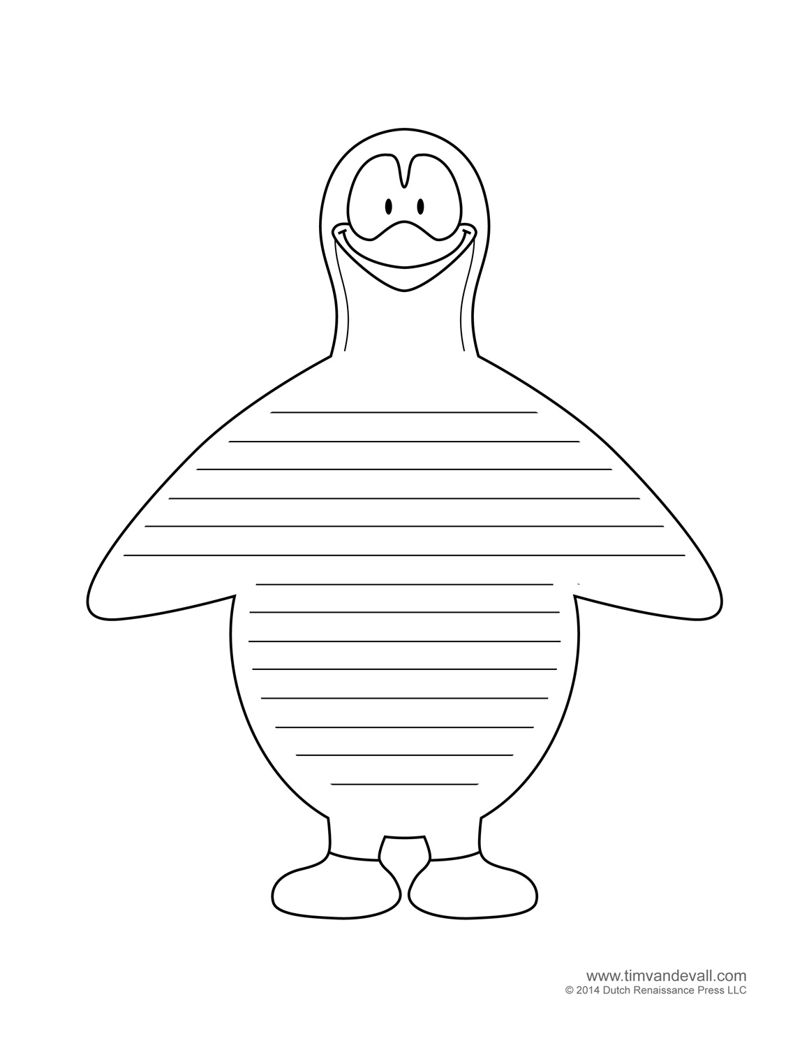 Penguin Template, Coloring Pages, Clipart Pictures And Crafts - Free Printable Penguin Template