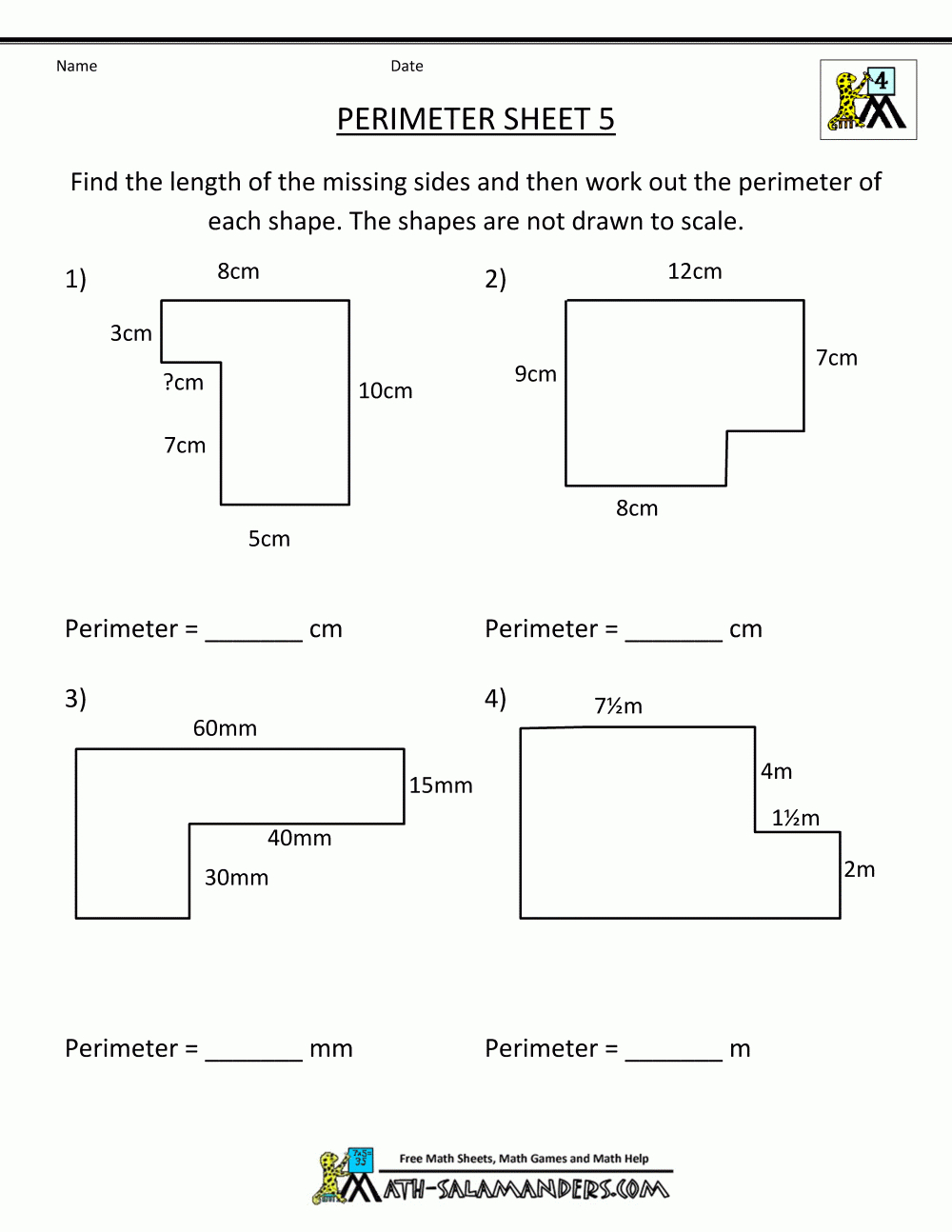 Perimeter Worksheet Perimeter 5 | House | Pinterest | Perimeter - Free Printable Perimeter Worksheets 3Rd Grade