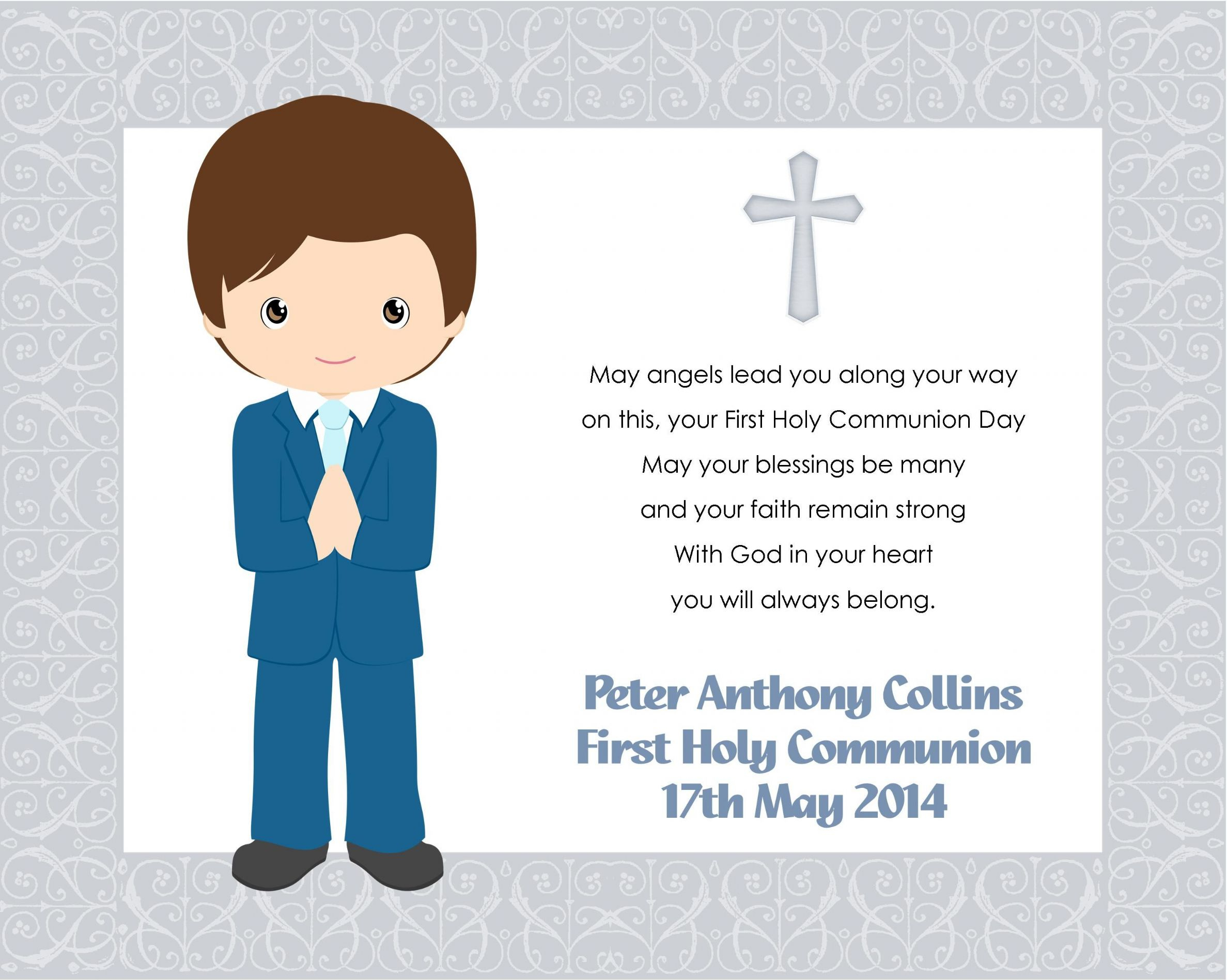 Personalised Boys First Holy Communion Print - First Holy Communion Cards Printable Free