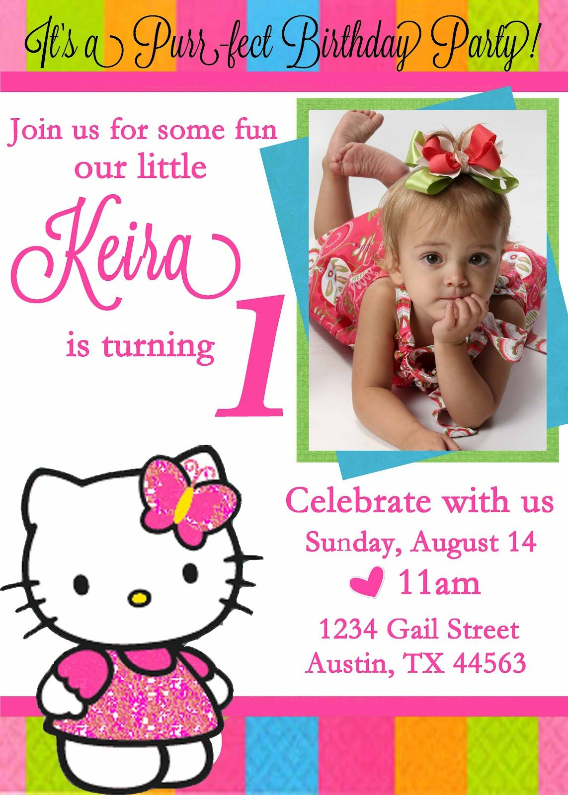 Personalized Hello Kitty Birthday Invitations - | Free Printable - Hello Kitty Free Printable Invitations For Birthday