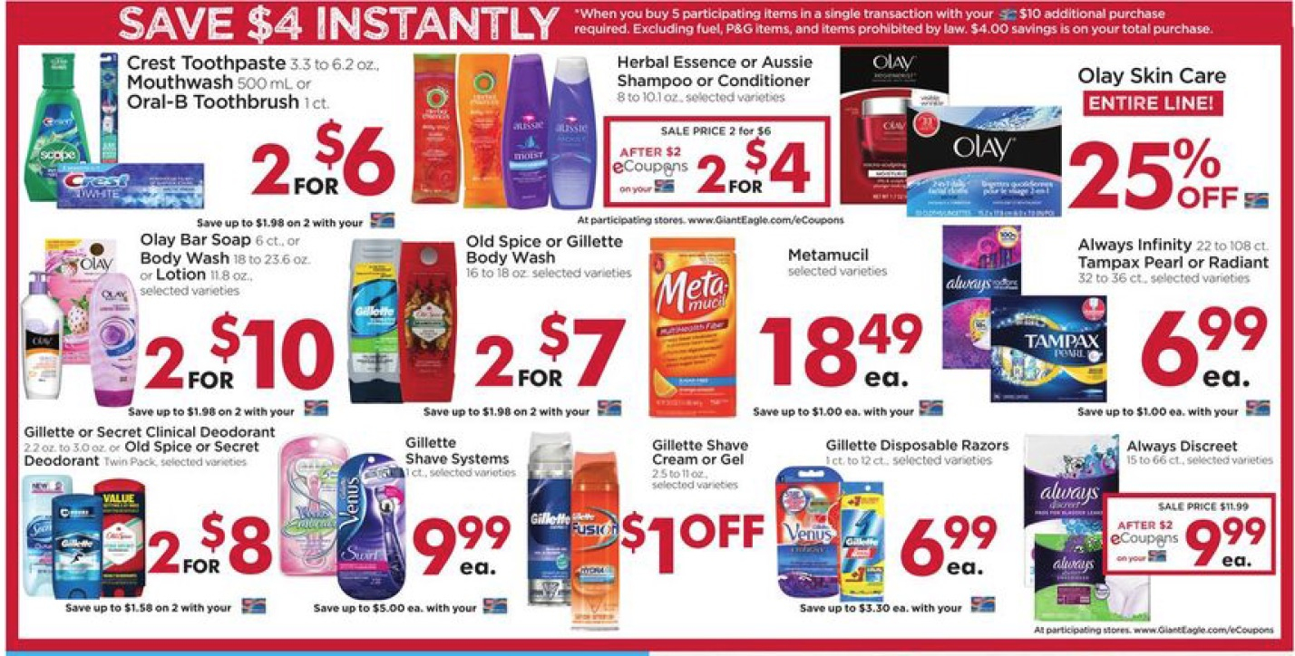 P&amp;amp;g Coupon Deals At Giant Eagle 8/31/17 - 9/6/17! - Free Printable Giant Eagle Coupons