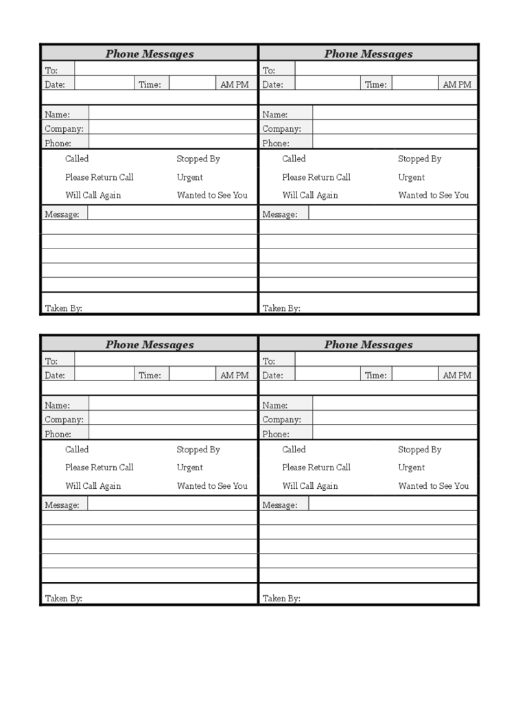 Phone Message Log Templates - Edit, Fill, Sign Online | Handypdf - Free Printable Phone Message Template