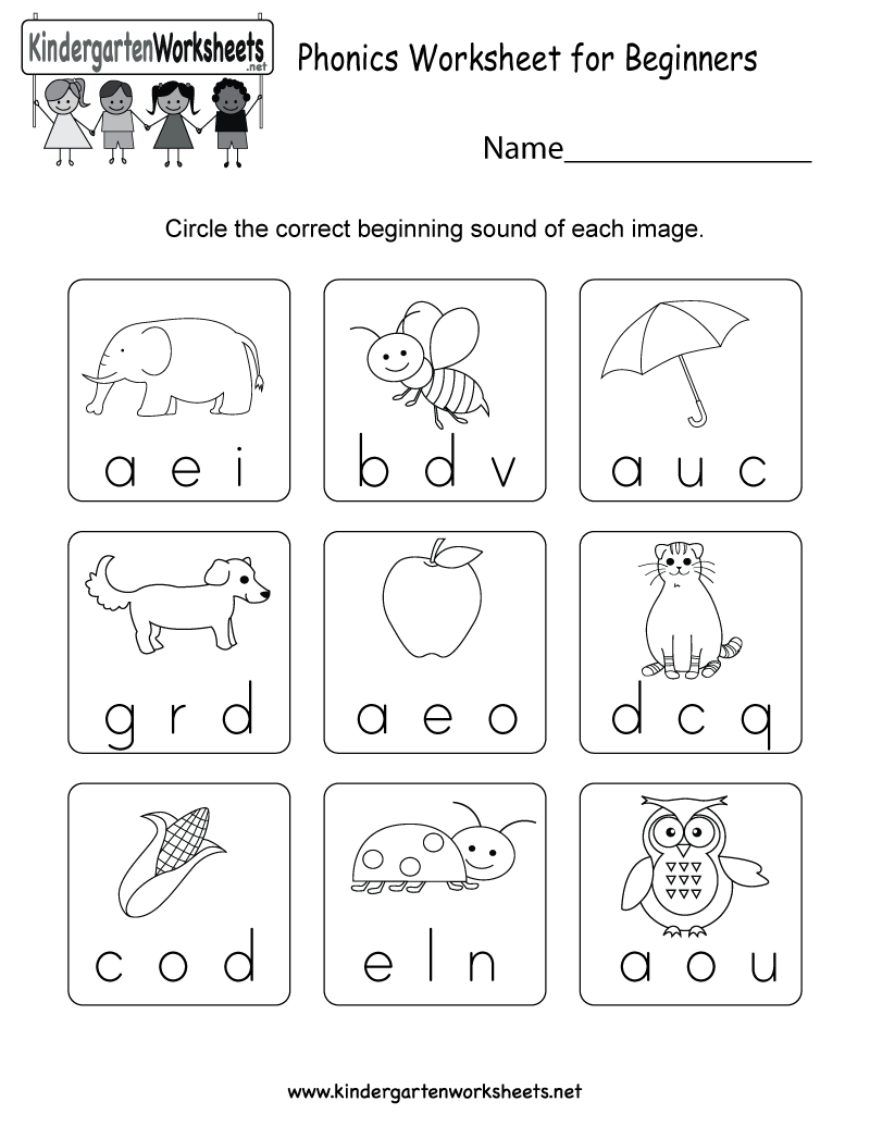 Phonics Worksheet For Beginners - Free Kindergarten English - Free Printable Phonics Worksheets