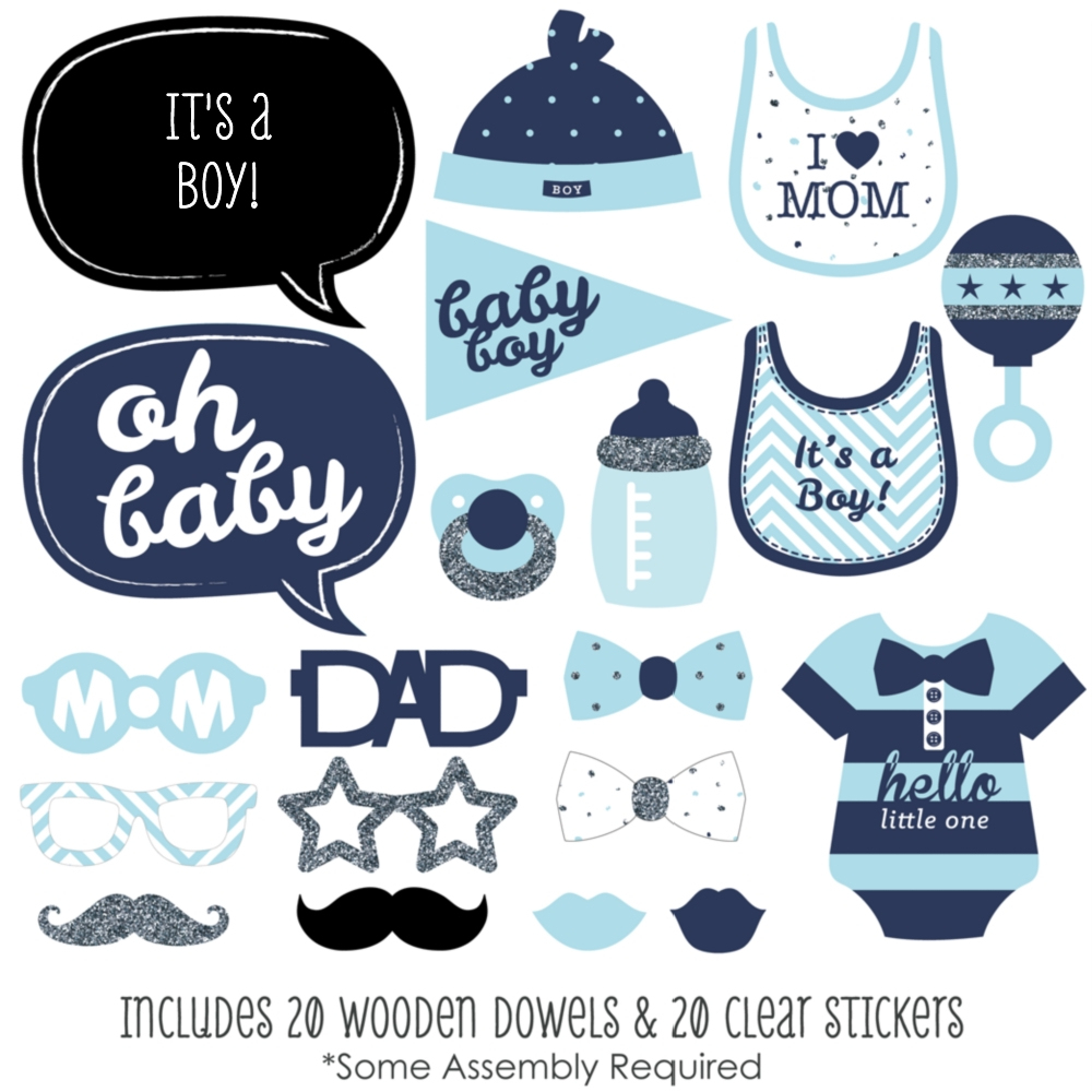 Photo Booth Baby Shower Props - Baby Shower Ideas - Free Printable Boy Baby Shower Photo Booth Props