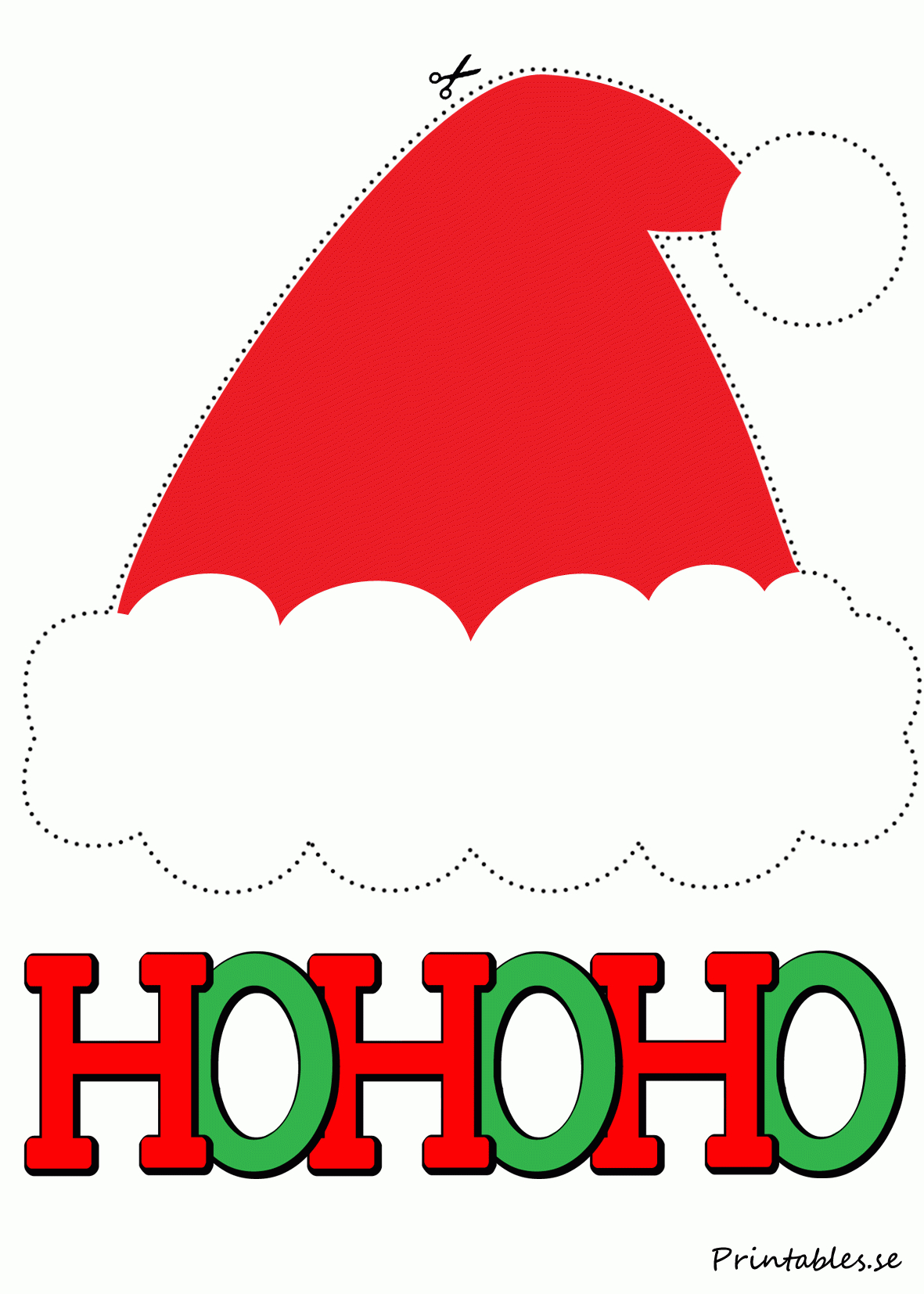 Photo Booth Props: Santa Hat (Free Printable) - Free Printable Santa Hat Patterns