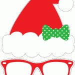 Photo Booth Props: Santa Hat With A Bow (Free Printable)   Free Printable Christmas Photo Booth Props