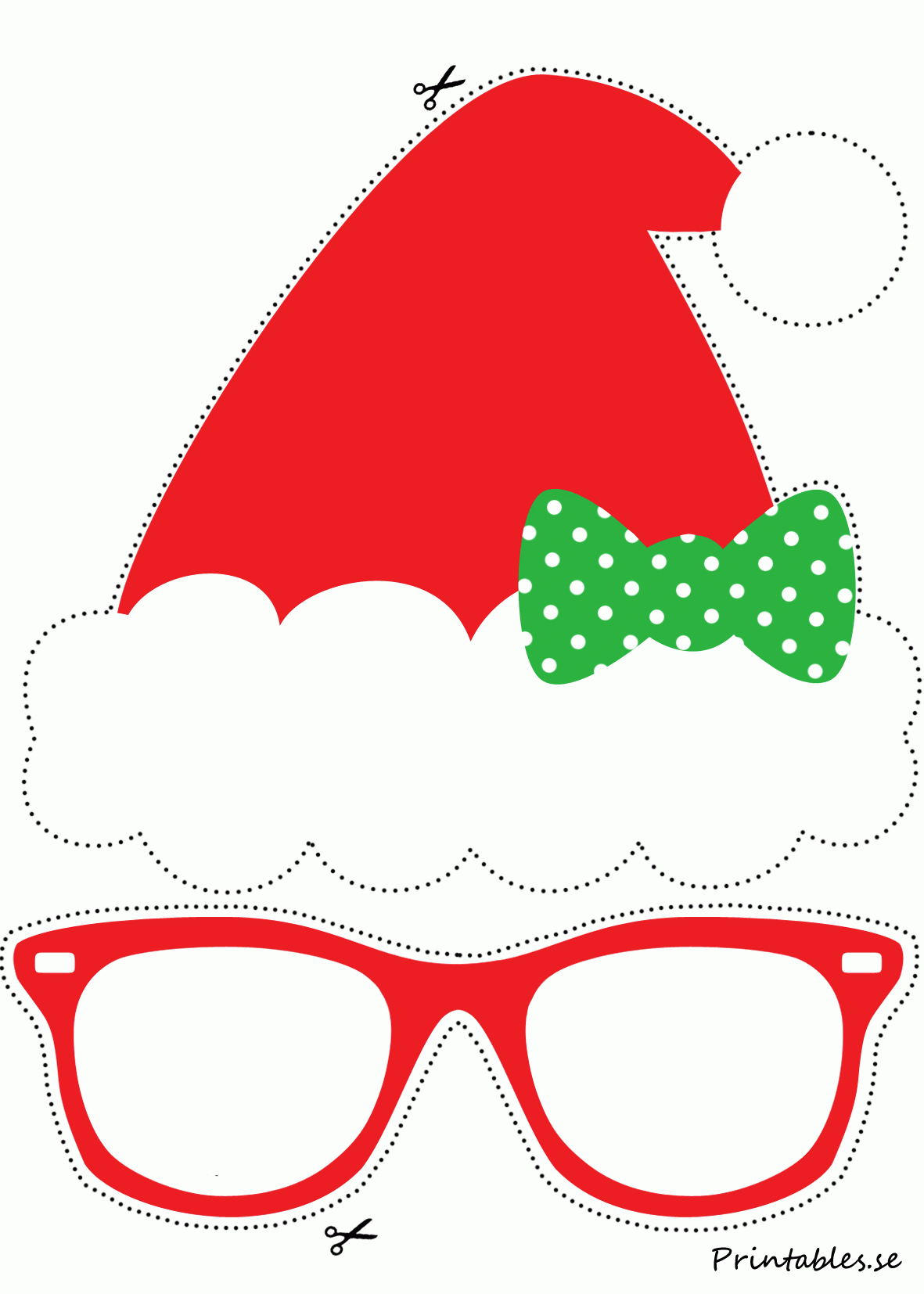 Photo Booth Props: Santa Hat With A Bow (Free Printable) - Free Printable Christmas Photo Booth Props