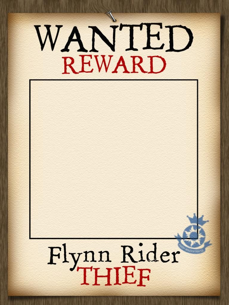 Photo Frame - Add Your Own Name - Wanted Poster - Tangled - Free Printable Flynn Rider Wanted Poster