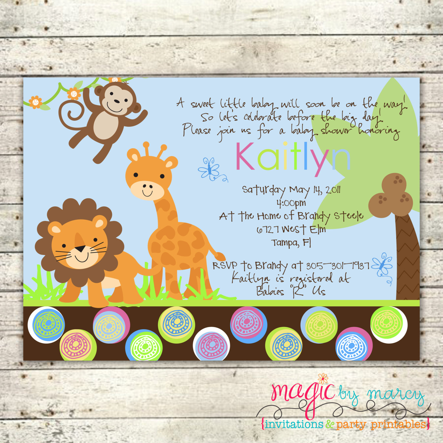 Photo : Jungle Baby Shower Invitations Image - Free Printable Jungle Safari Baby Shower Invitations