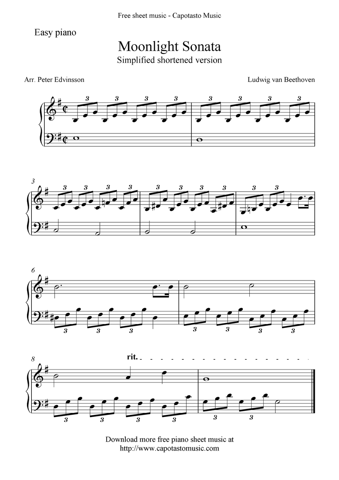 Piano Sheet Music For Beginners | Free Sheet Music Scores: Free Easy - Free Printable Piano Pieces