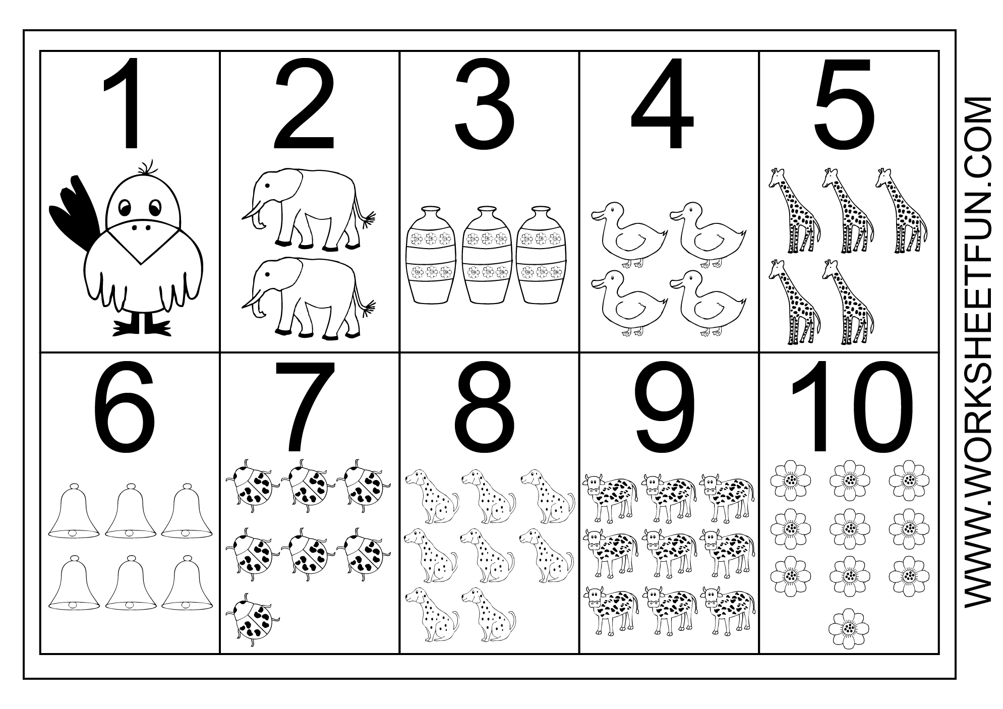 Picture Number Chart 1-10 | Printable Worksheets - Free Printable Number Chart 1 10