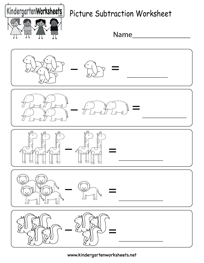 Picture Subtraction Worksheet - Free Kindergarten Math Worksheet For - Free Printable Subtraction Worksheets