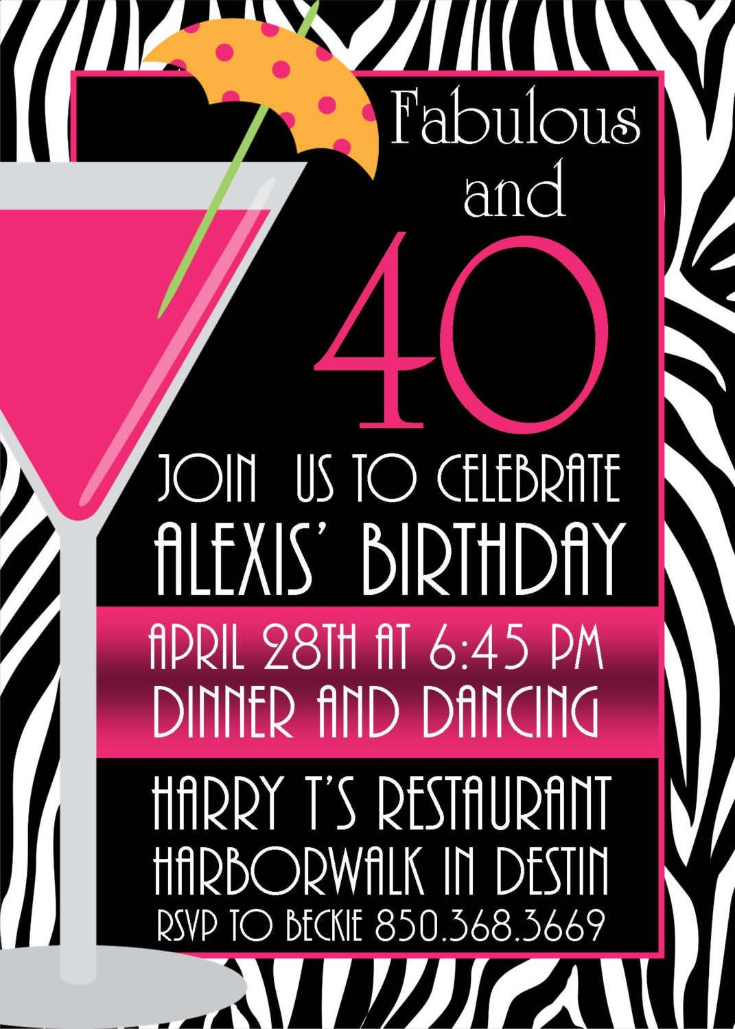 Pictures Of Stylish Women For 40Th Birthday Invitation | Free - Free Printable Surprise 40Th Birthday Party Invitations
