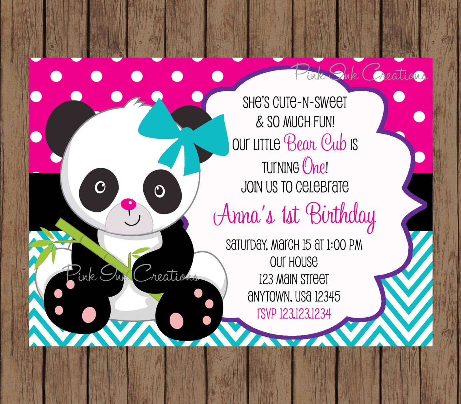 Pin On Isa&amp;#039;s Birthday - Panda Bear Invitations Free Printable