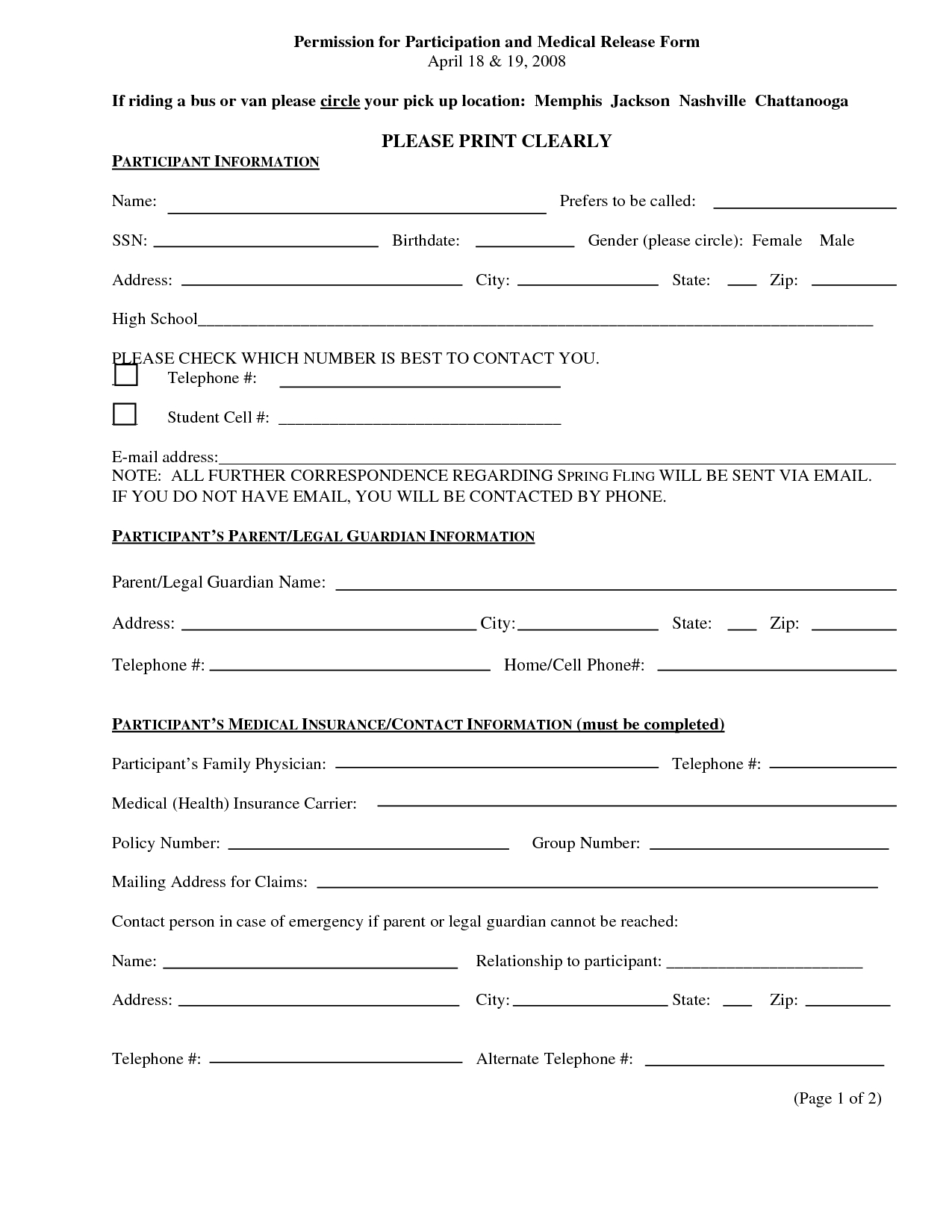 Pin On Pain No Gain - Free Printable Medical Release Form