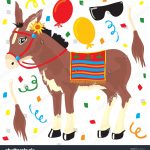 Pin Tail On Donkey Party Elements Stock Vector (Royalty Free   Pin The Tail On The Donkey Printable Free