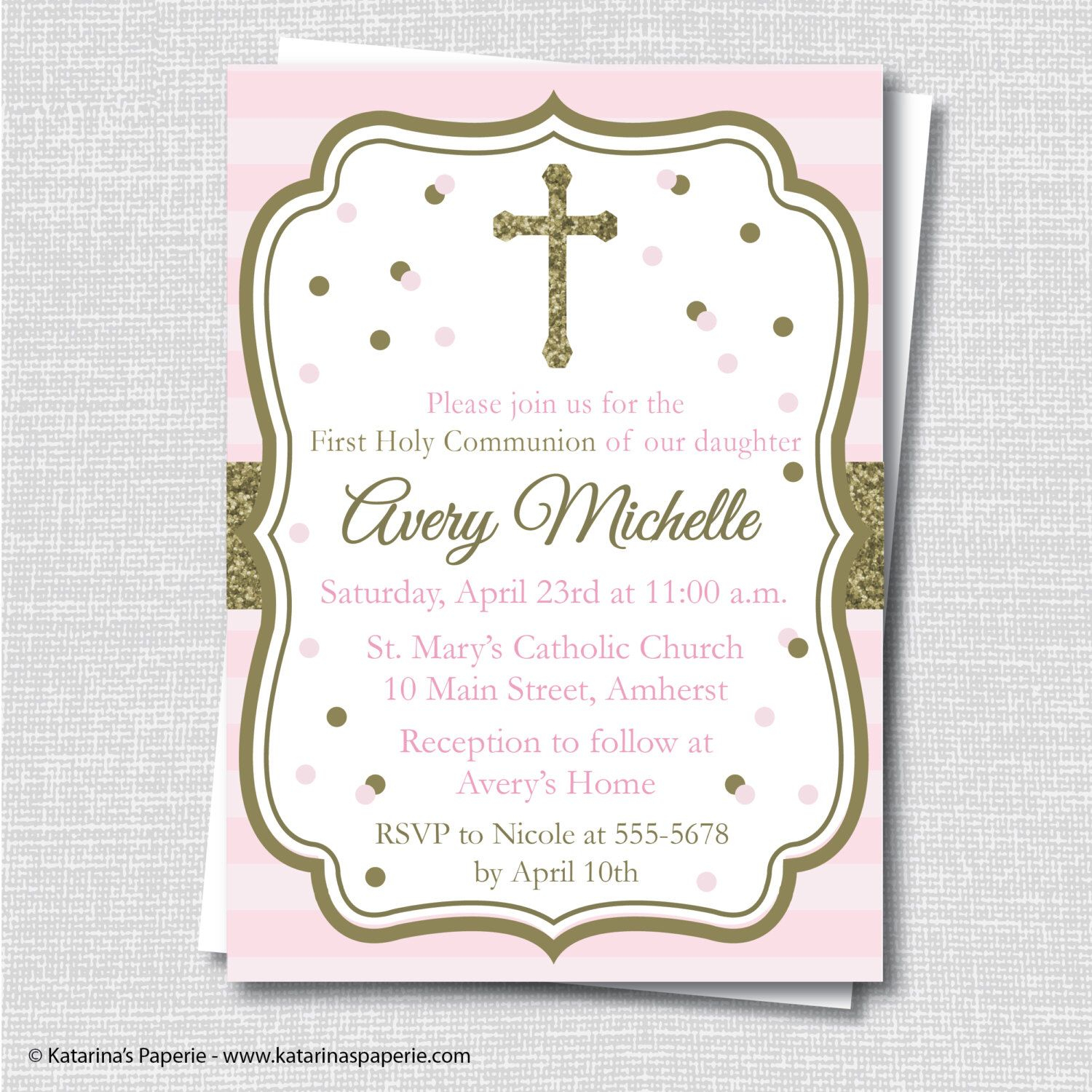 Pinannel On Kiddos | First Communion Invitations, Communion - First Holy Communion Cards Printable Free