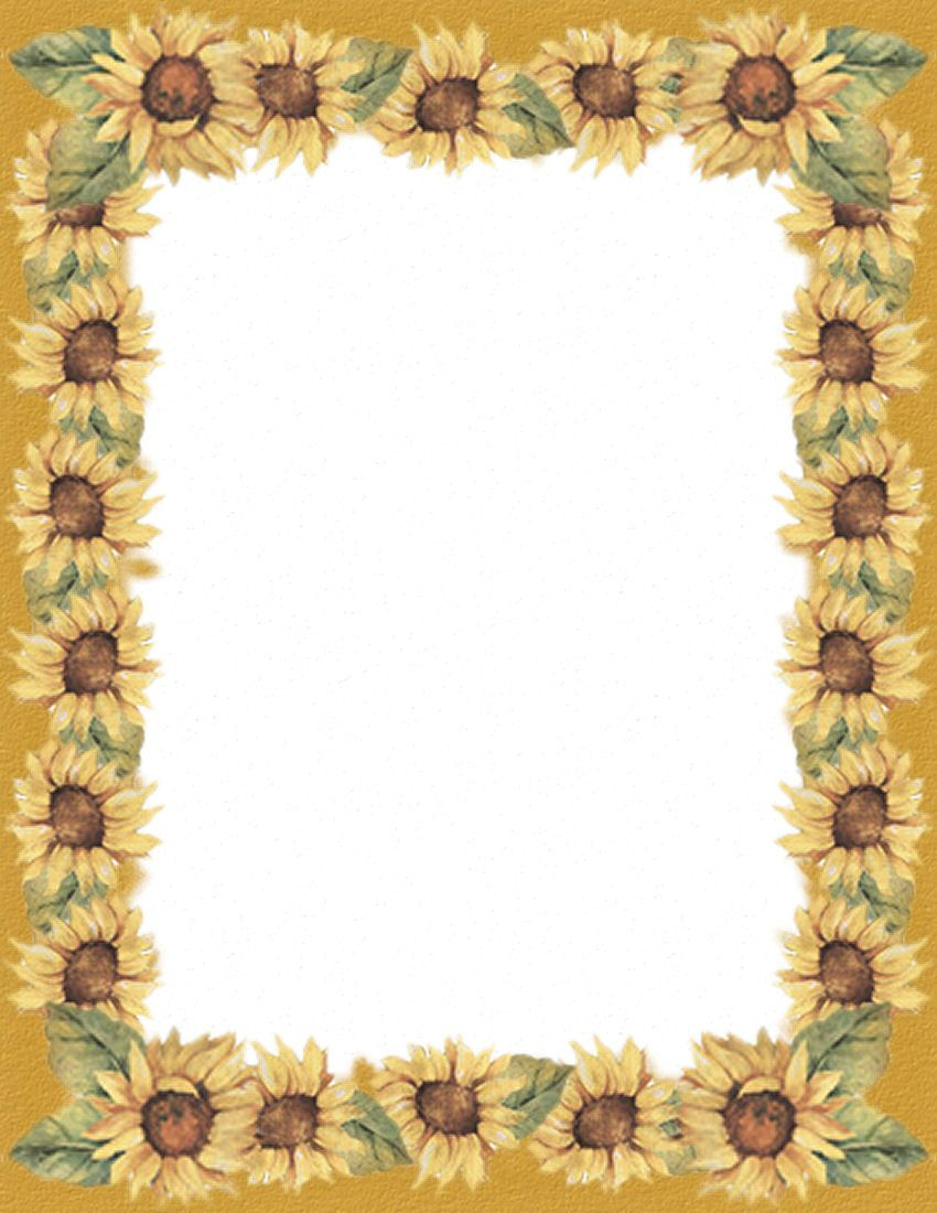 Pinannette Whayn-Haling On Blank Pages | Borders For Paper - Free Printable Sunflower Stationery