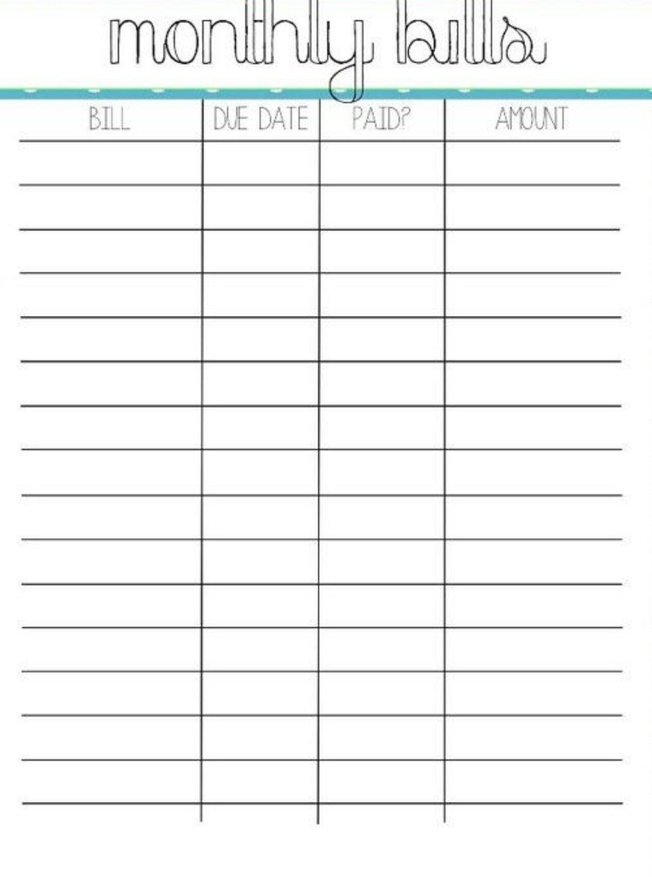 Pincrystal On Bills | Pinterest | Bill Planner, Organizing - Free Printable Bill Organizer