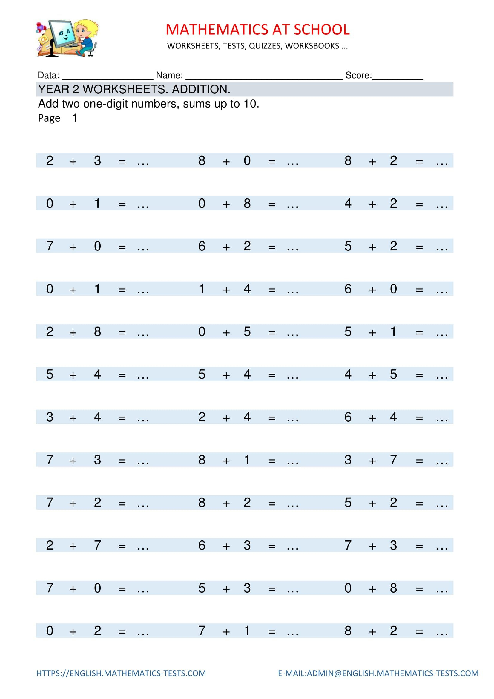 Pinenglish Maths On Year 2 Maths Worksheets And Free Printable - Year 2 Maths Worksheets Free Printable