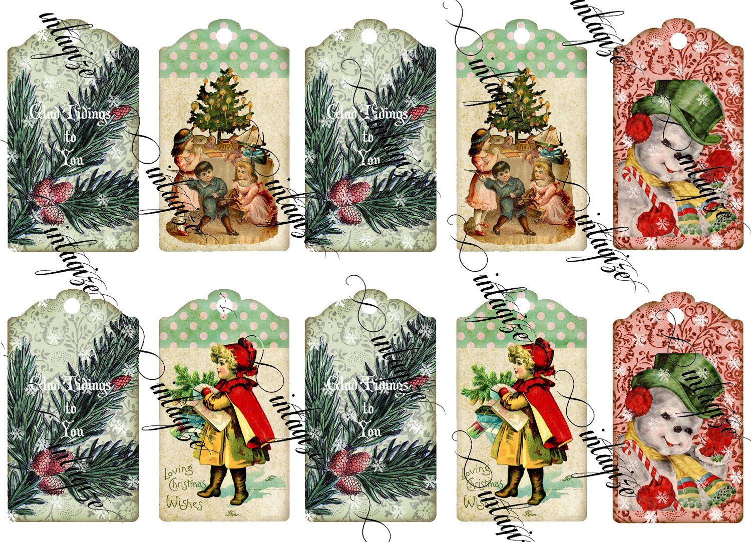 Pinjoan Keller On Vintage Looking Tags For All Time | Pinterest - Free Printable Vintage Christmas Tags For Gifts