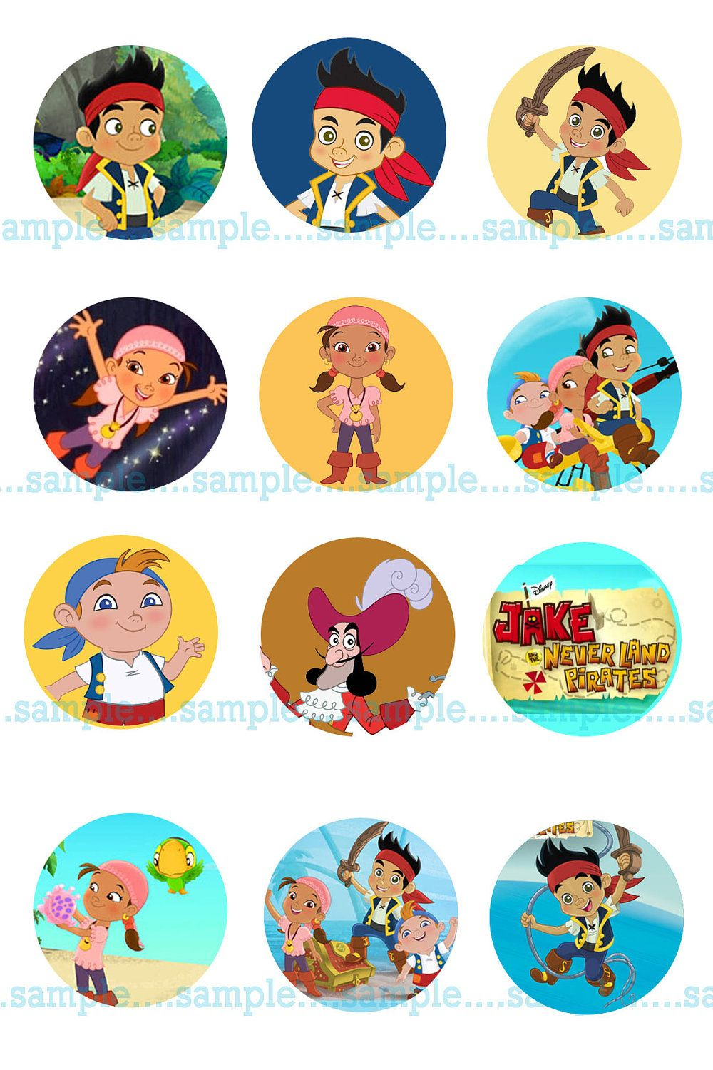 Pinkristen Williams On Birthday Party | Pinterest | Neverland - Free Printable Jake And The Neverland Pirates Cupcake Toppers