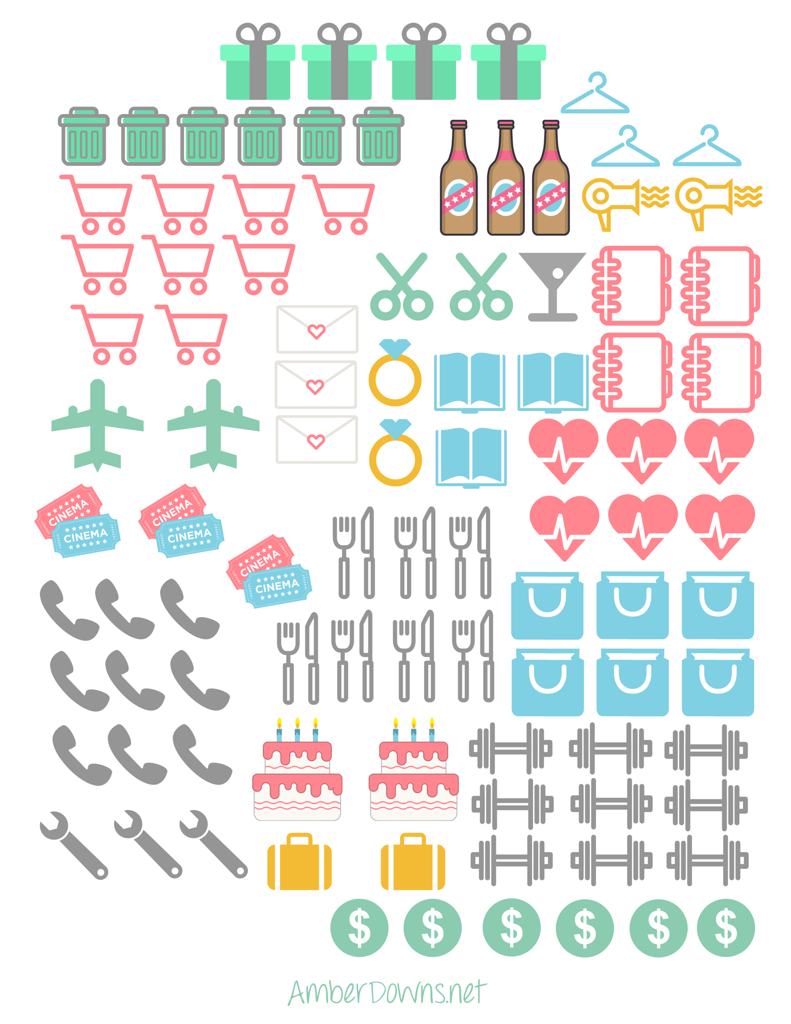 Planner Icon Stickers- Free Printable | Prefect Printables | Planner - Free Printable Icons