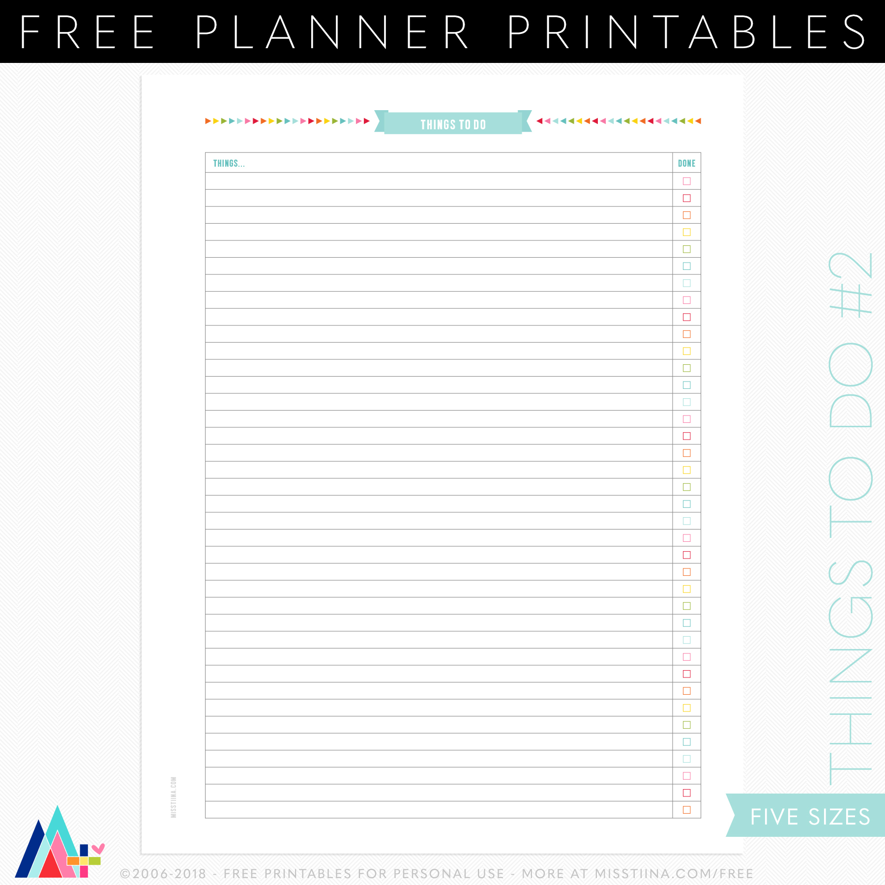 Planner Printables | Misstiina - Free Printable Planner Inserts