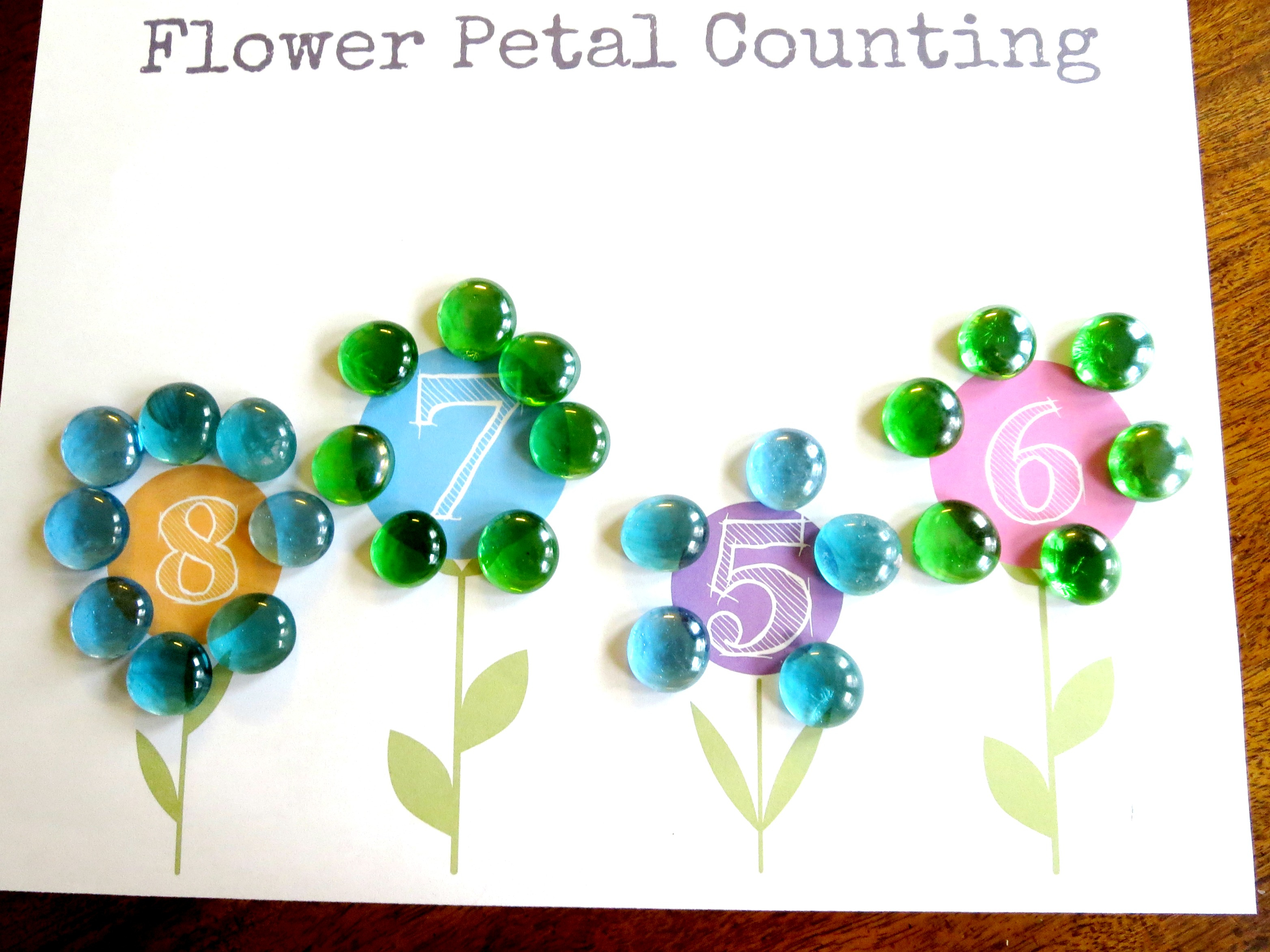 Plant Theme: Preschool Math Flower Petal Counting (Free Printable!) - Free Printable Flowers