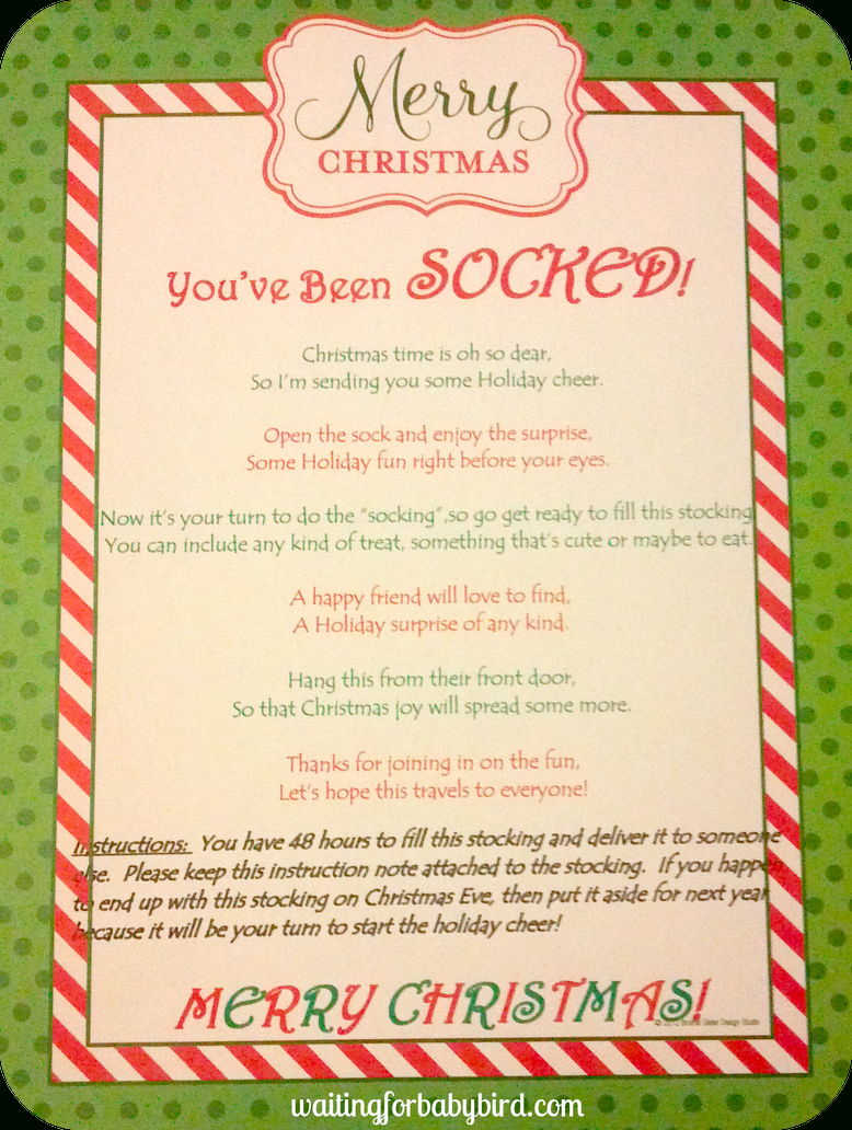 Poem You&amp;#039;ve Been Socked | The Holiday&amp;#039;s | Pinterest | Christmas - You Ve Been Socked Free Printable