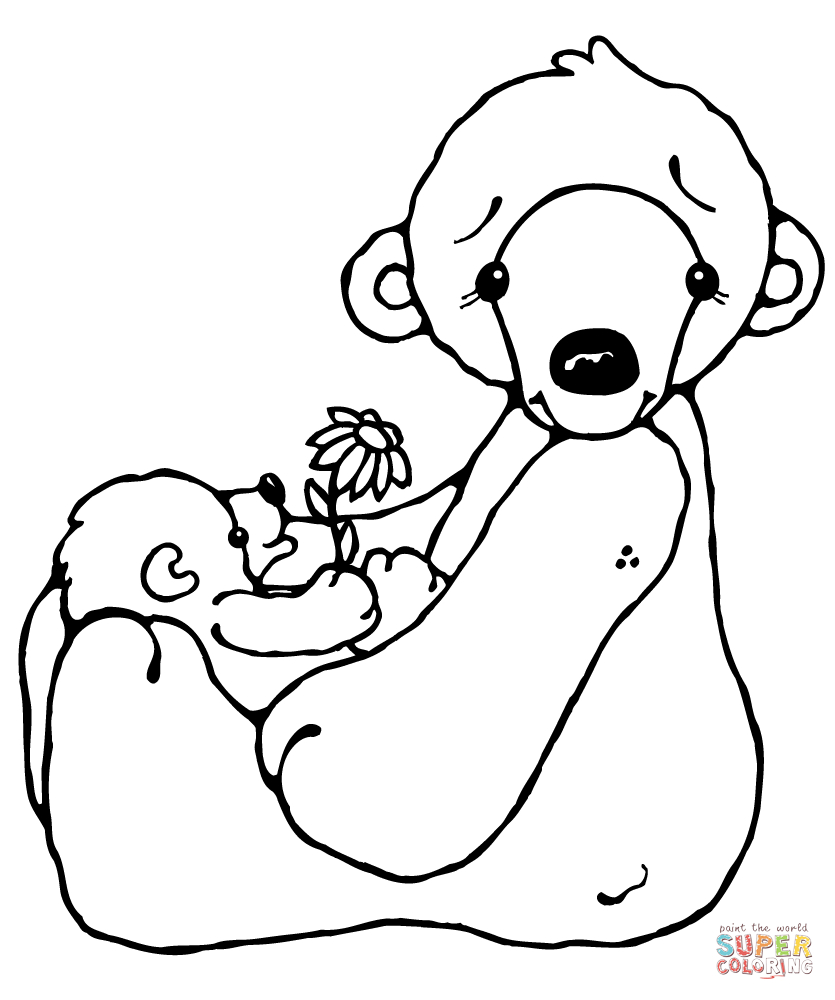 Polar Bear And Baby Coloring Page | Free Printable Coloring Pages - Polar Bear Printable Pictures Free