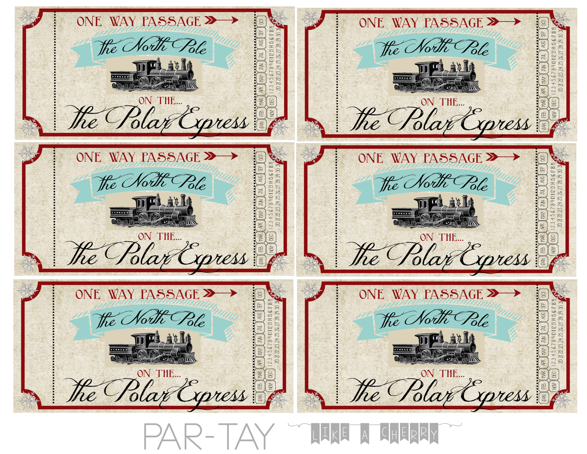 Polar Express Train Tickets Free Printable - Party Like A Cherry - Free Printable Train Pictures