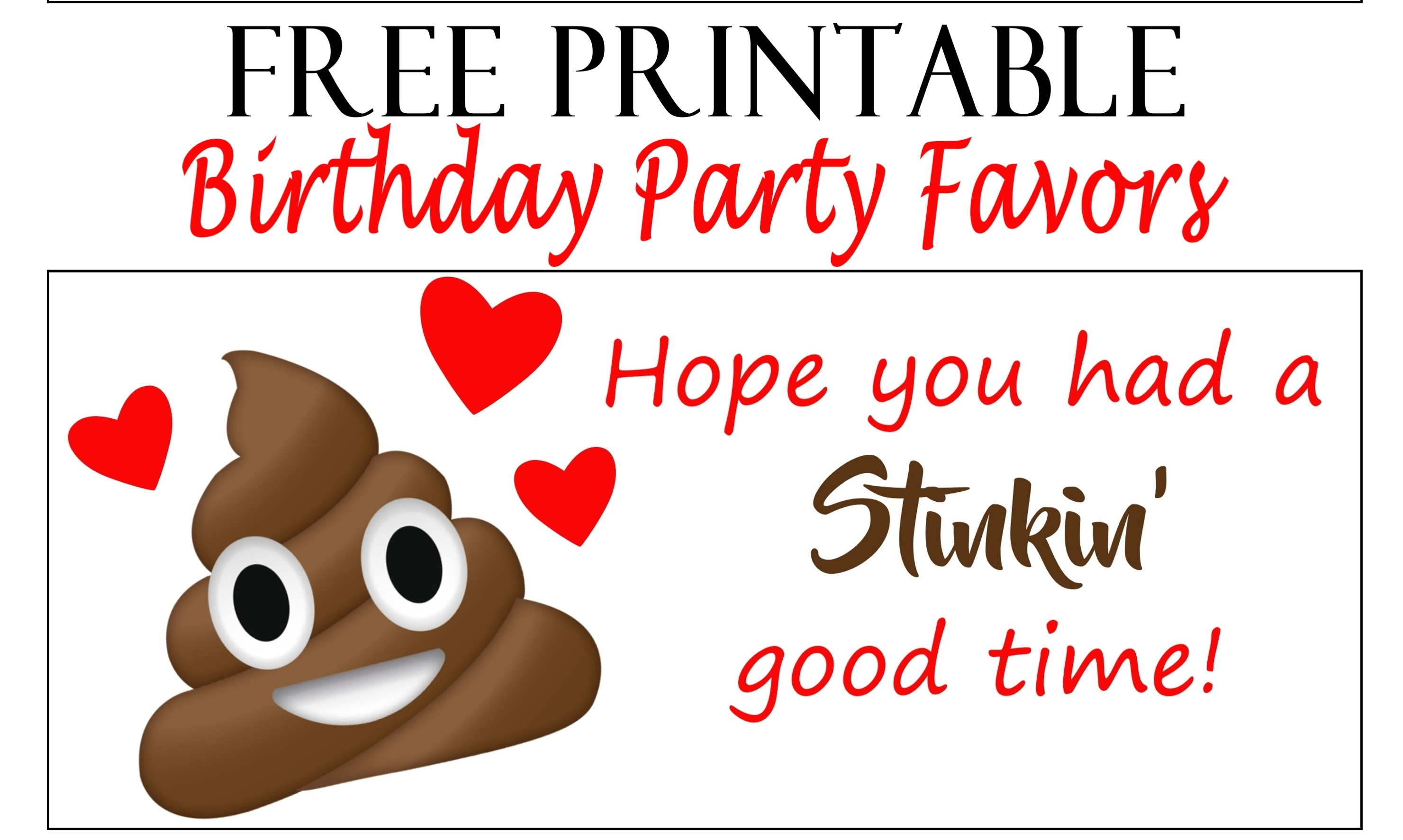 Poop Emoji Birthday Party Tags - Printables 4 Mom - Birthday Party Favor Tags Printable Free