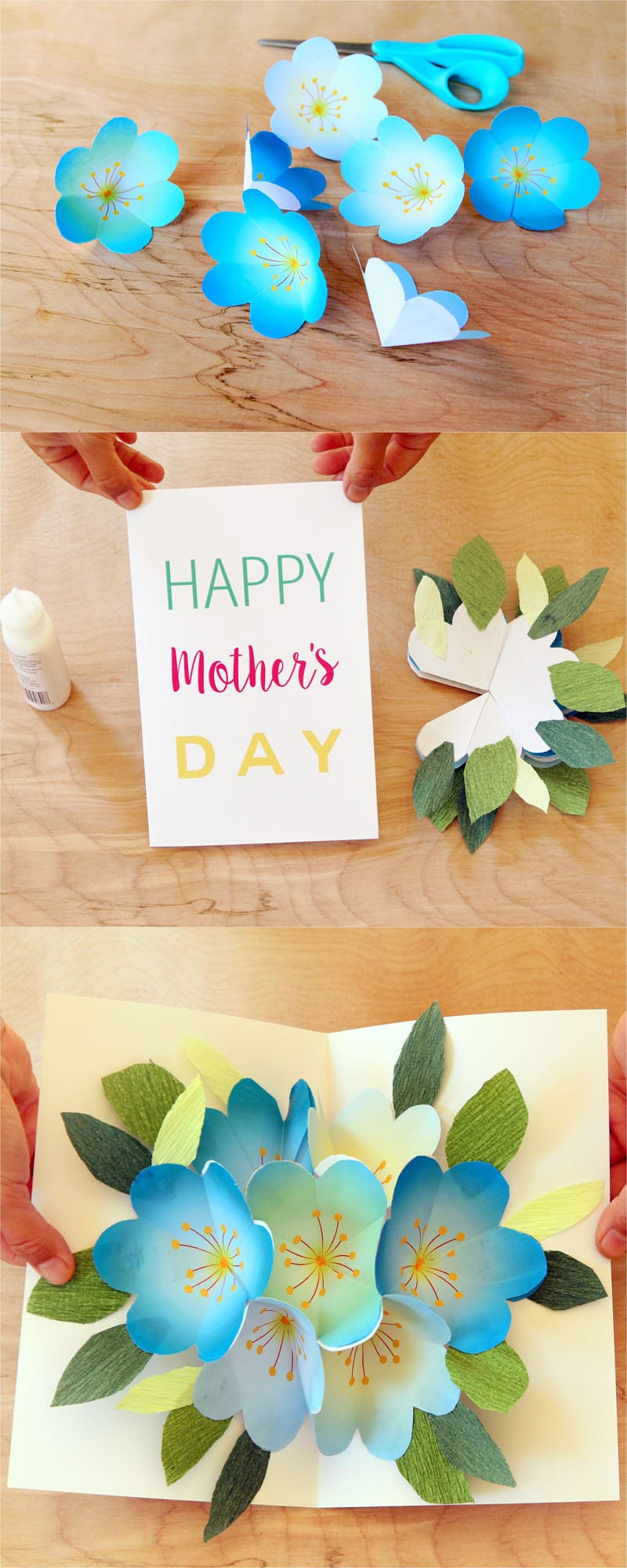 Pop Up Flowers Diy Printable Mother&amp;#039;s Day Card - A Piece Of Rainbow - Free Printable Love Greeting Cards