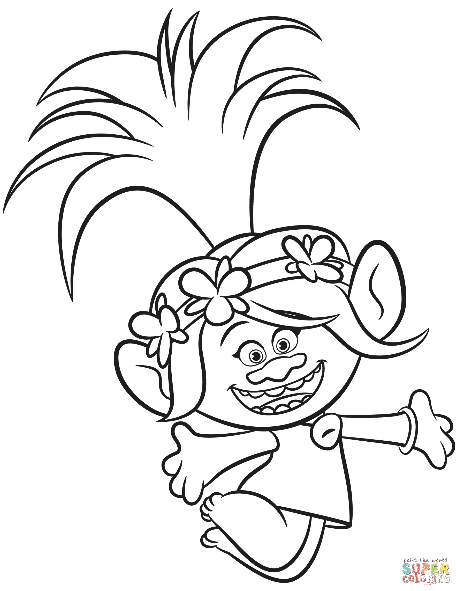 Poppy From Trolls Coloring Page | Free Printable Coloring Pages - Free Printable Troll Coloring Pages