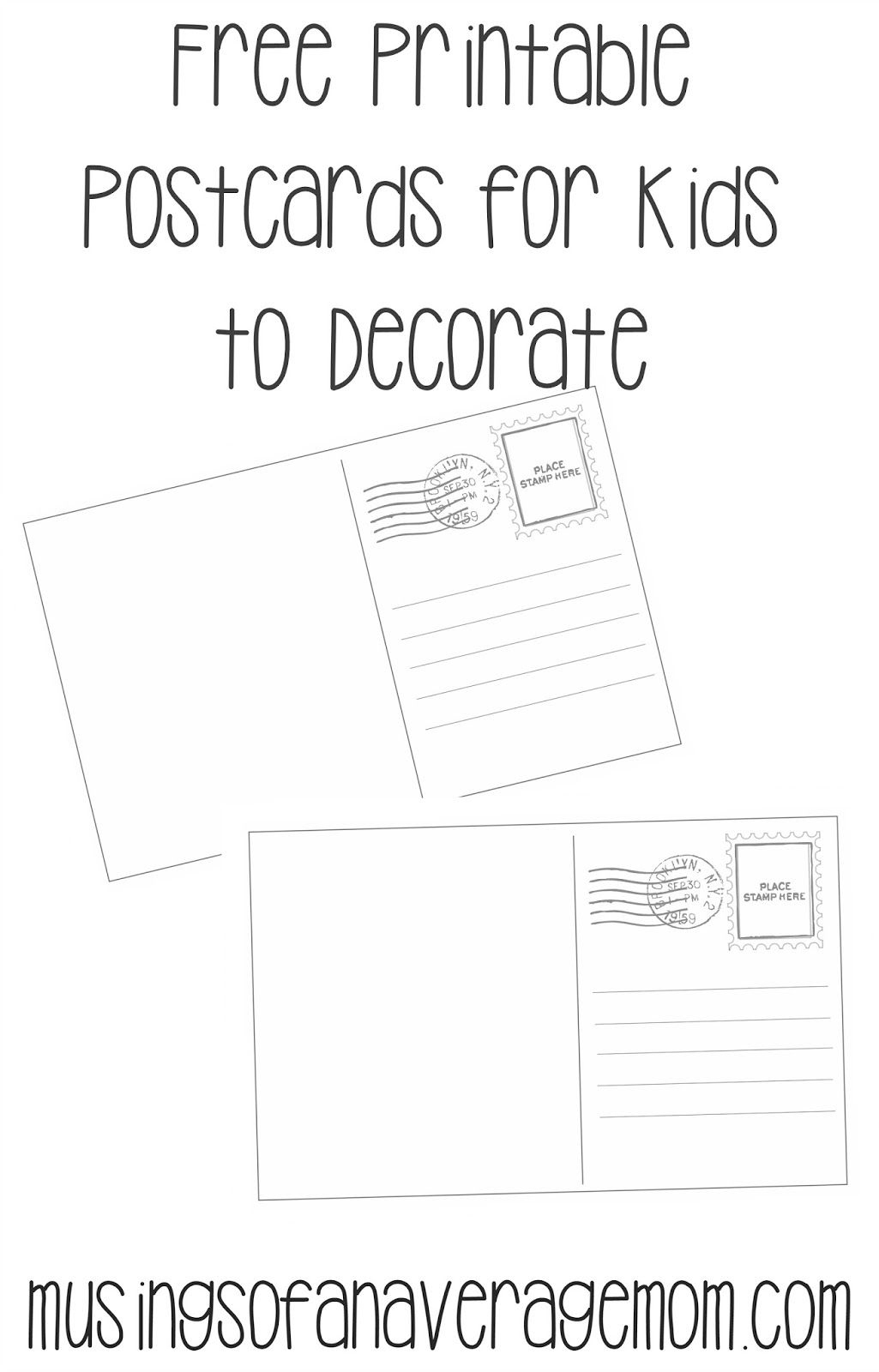 Postcard Templates | Printable Worksheets | Pinterest | Free - Free Printable Postcard Template