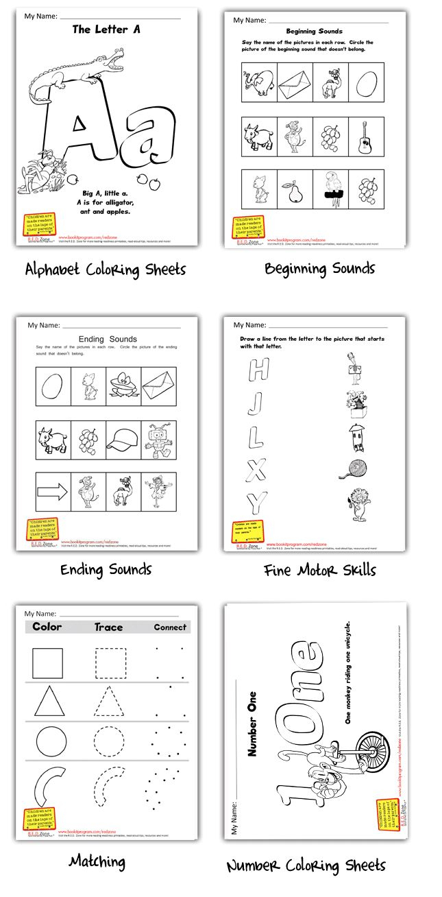 Pre-Reading Worksheets - R.e.d. Zone Pizza Hut Book It! | Education - Free Printable Pre K Reading Books