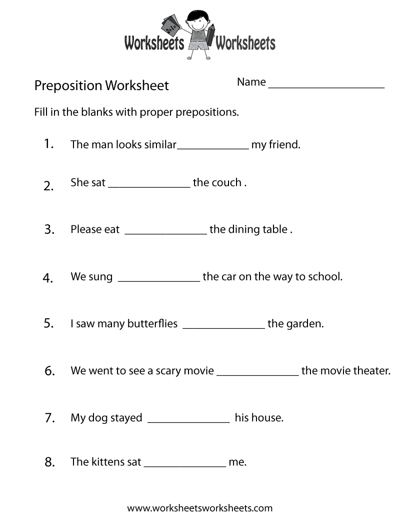 Preposition Worksheets | Two Ways To Print This Free Prepositions - Free Printable Homework Worksheets