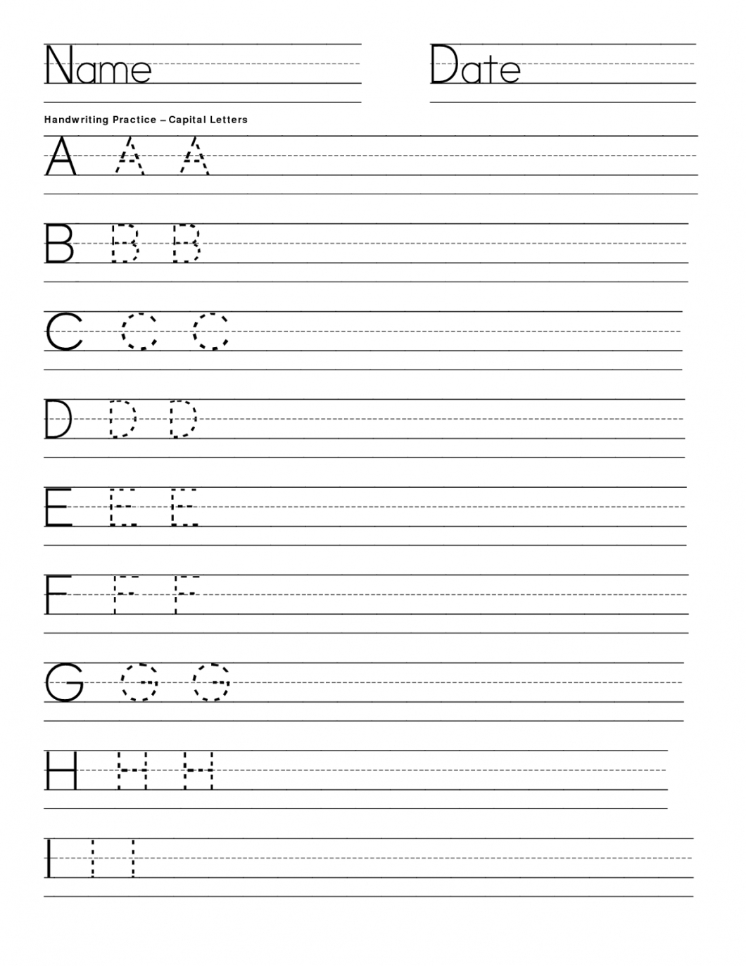 Preschool Alphabet Printables – With Printable Activities Also - Free Printable Handwriting Sheets For Kindergarten