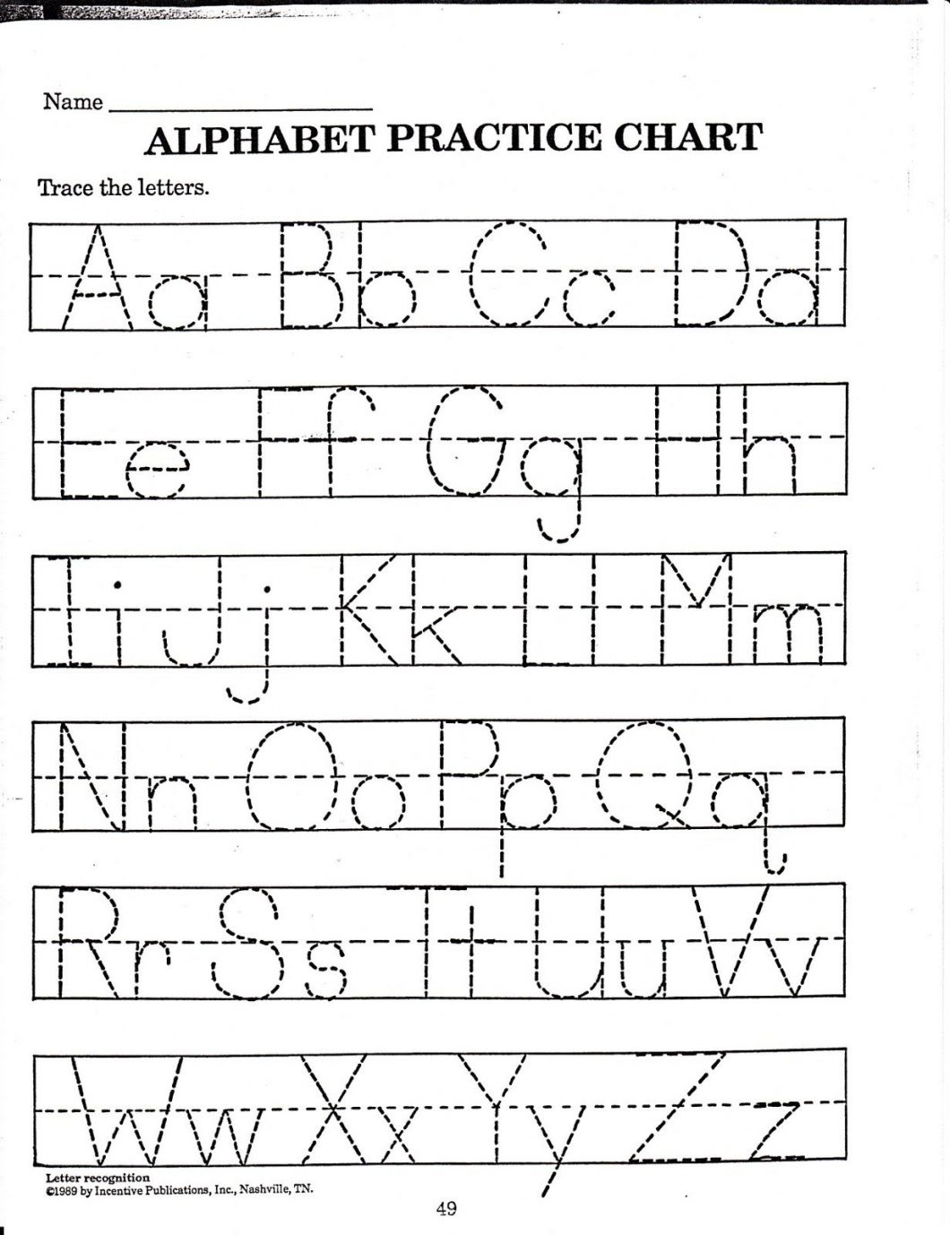 Preschool Alphabet Worksheets – With Tracing Letters For Toddlers - Free Printable Letter Recognition Worksheets