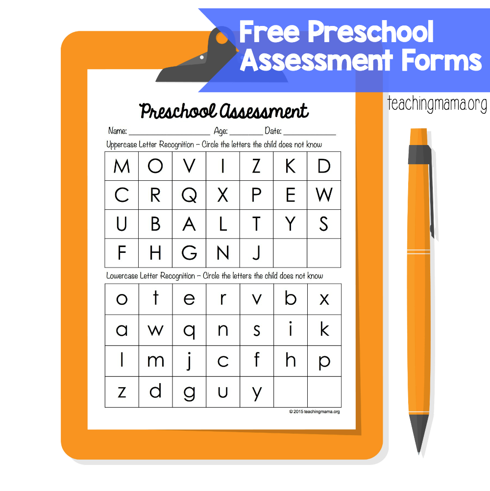 Preschool Assessment Forms - Teaching Mama - Free Printable Pre K Assessment Forms