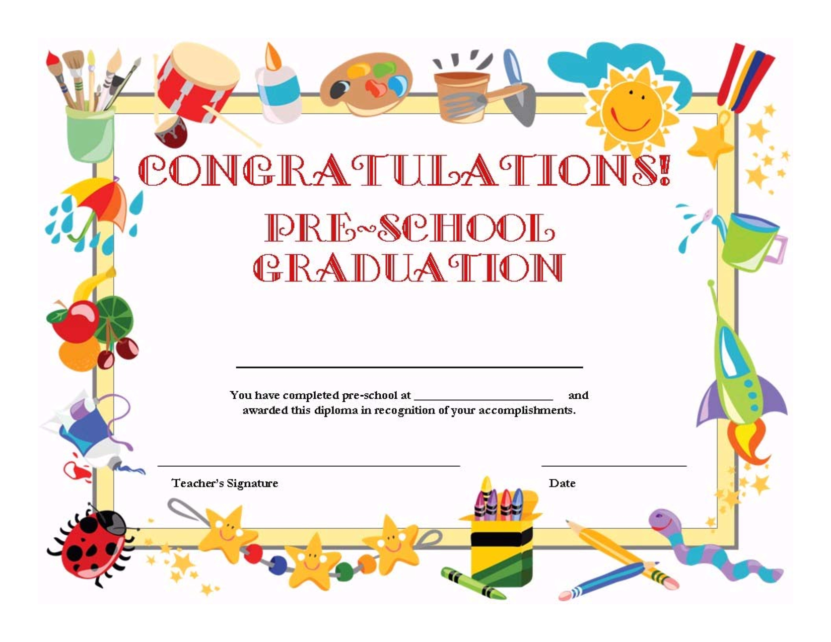 Preschool Graduation Certificate Template Free | K1,2,3 Graduation - Free Printable Children&amp;amp;#039;s Certificates Templates