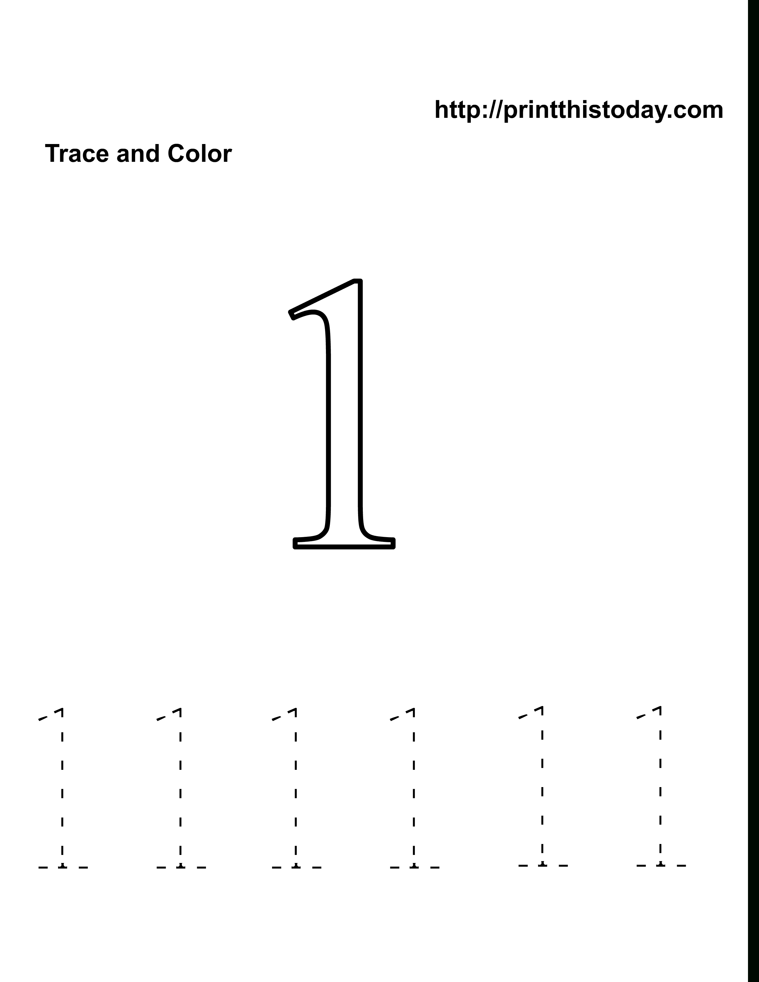 Preschool Number One Worksheet | Number 1 Tracing Worksheets | Home - Free Printable Number Worksheets