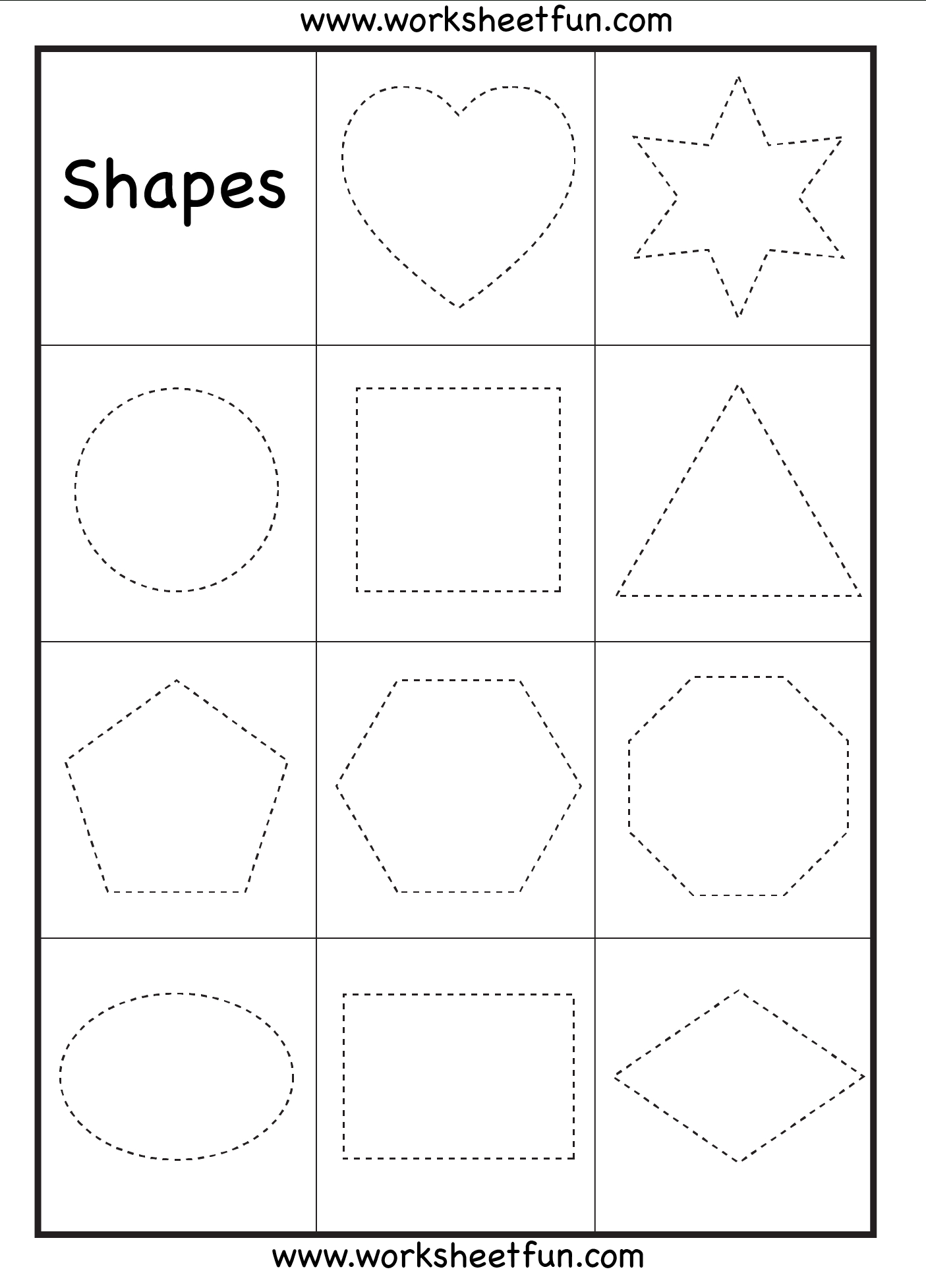 Preschool Shapes Tracing Worksheet | Posse Concepts | Pinterest - Free Printable Shapes