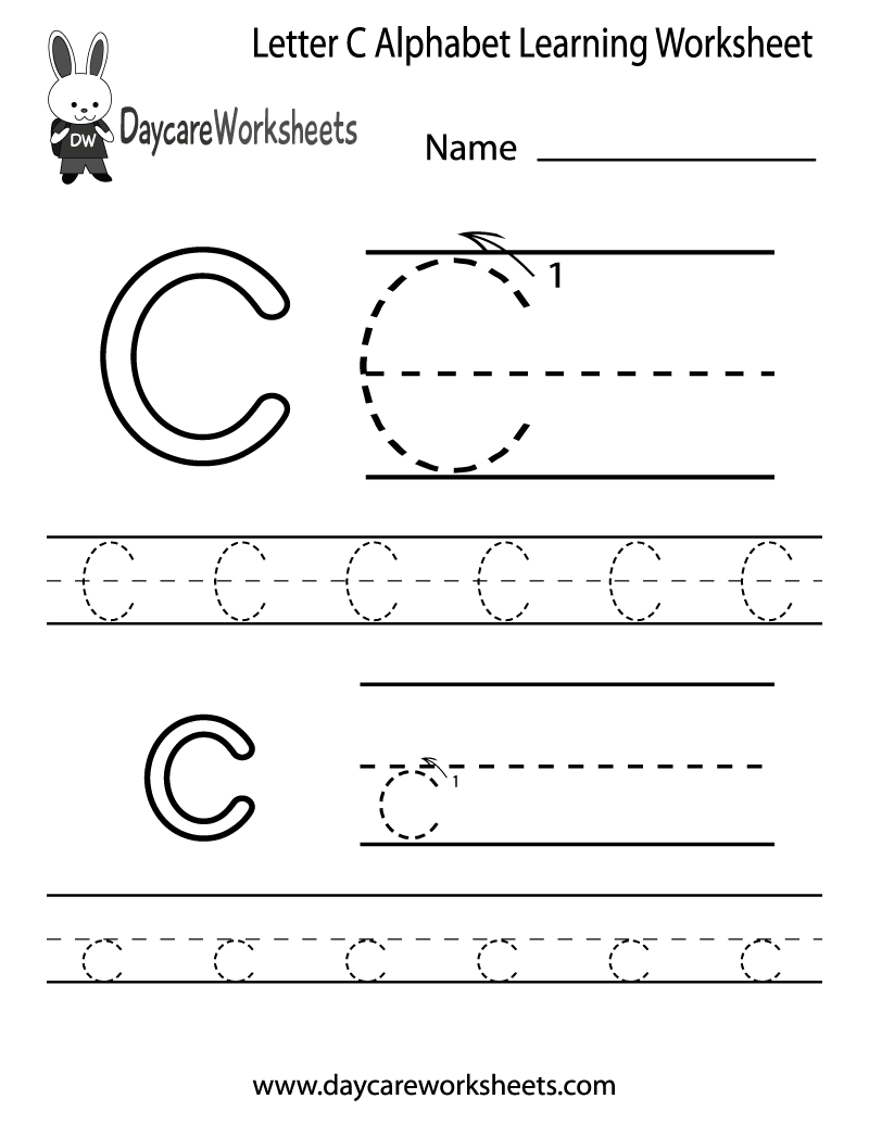 Preschoolers Can Color In The Letter C And Then Trace It Following - Free Printable Preschool Worksheets Letter C