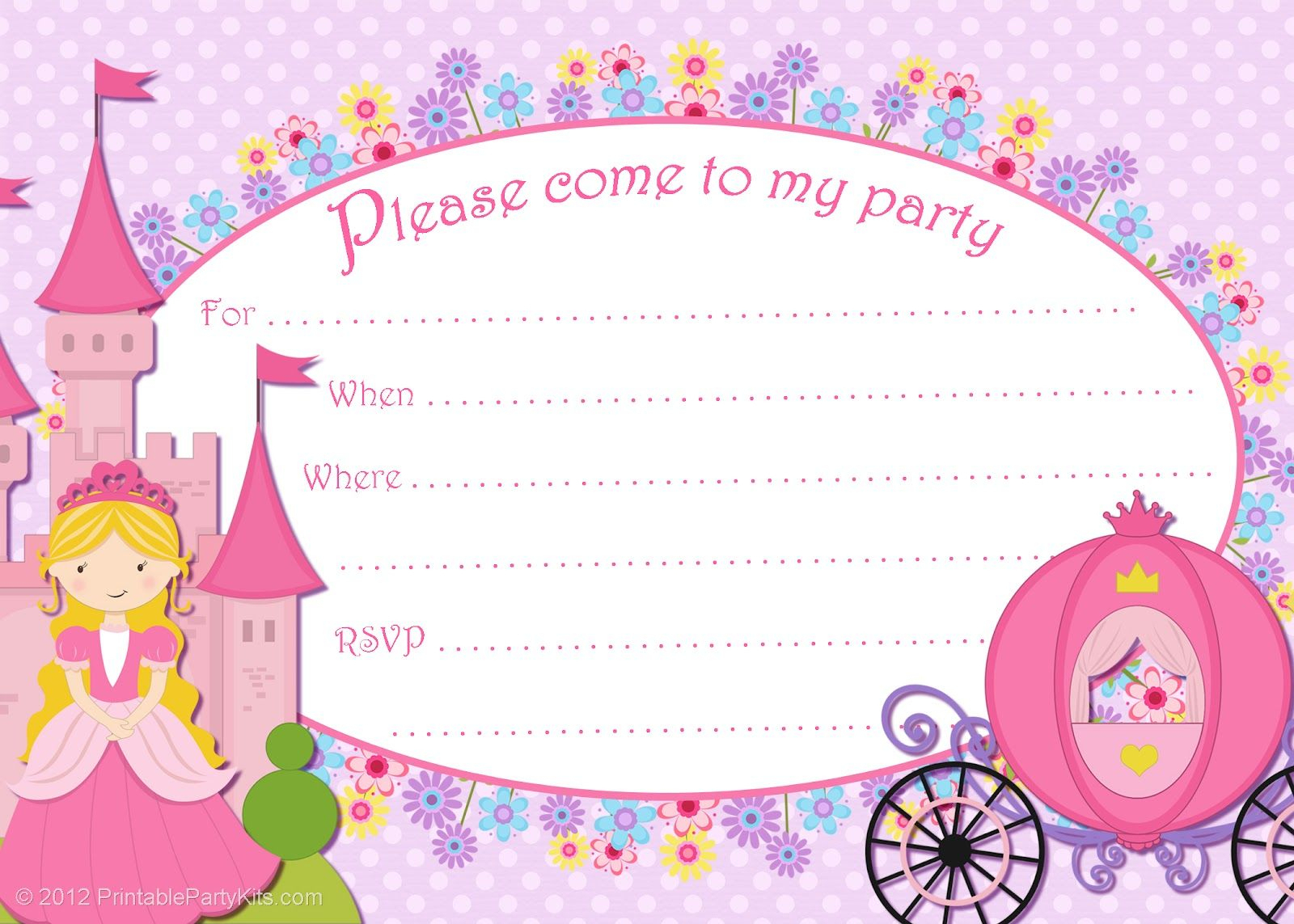 Princess Birthday Invitation Card Free Printable Free Printable - Free Printable Princess Invitation Cards