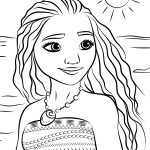 Princess Moana Portrait Coloring Page | Free Printable Coloring   Free Printable Coloring Pages